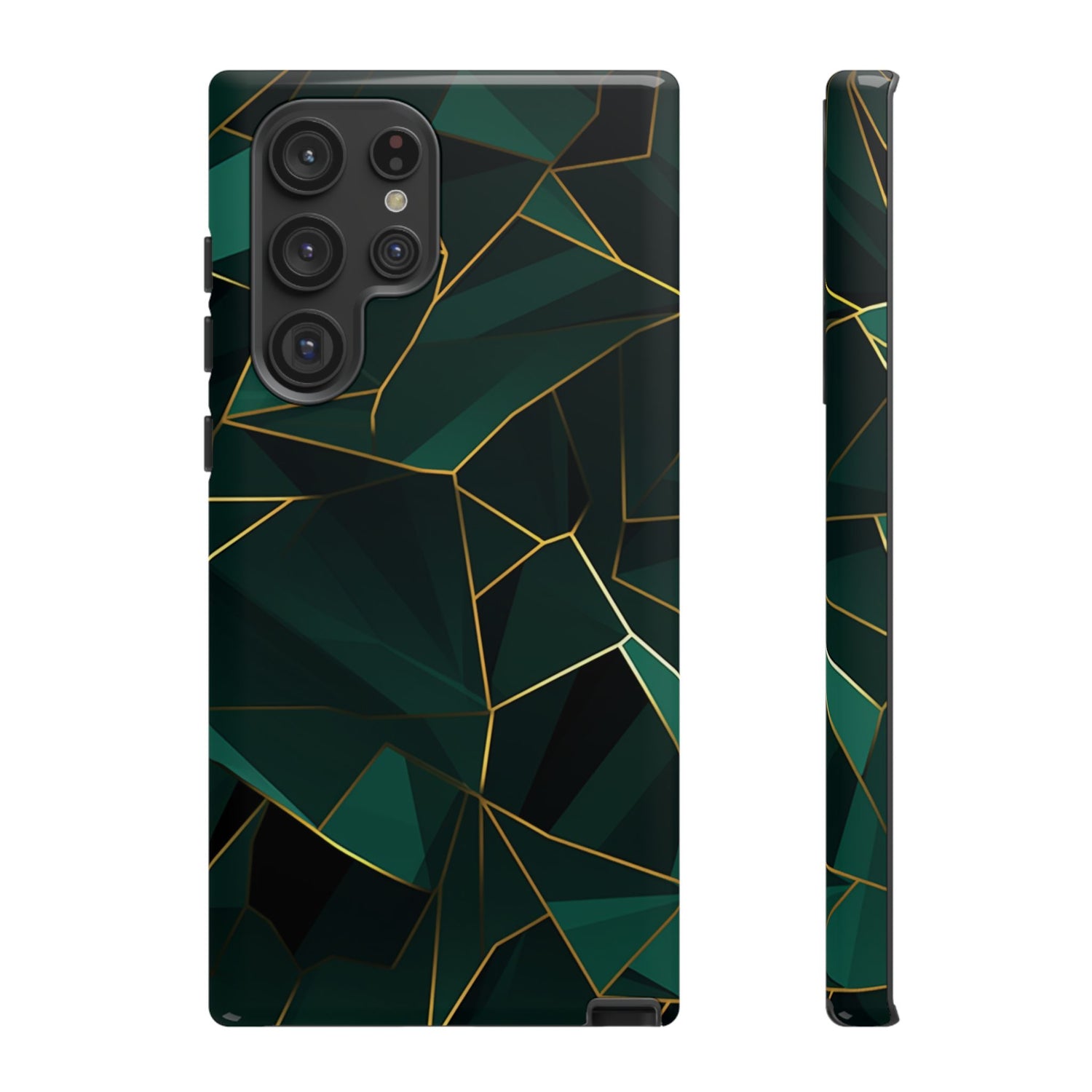 Emerald Veil - Geometric Luxe Phone Case Samsung Galaxy S22 Ultra Glossy
