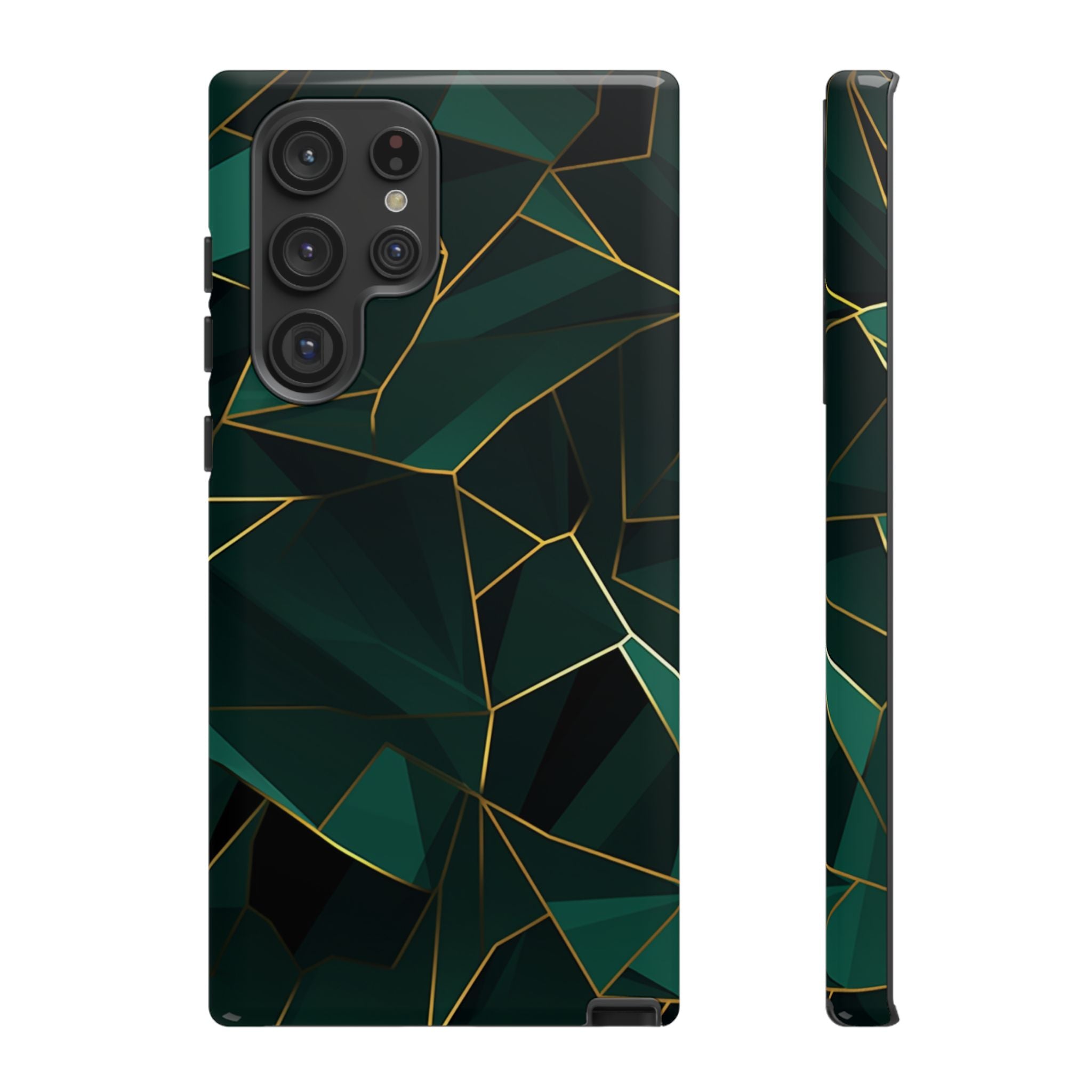 Emerald Veil - Geometric Luxe Phone Case Samsung Galaxy S22 Ultra Glossy