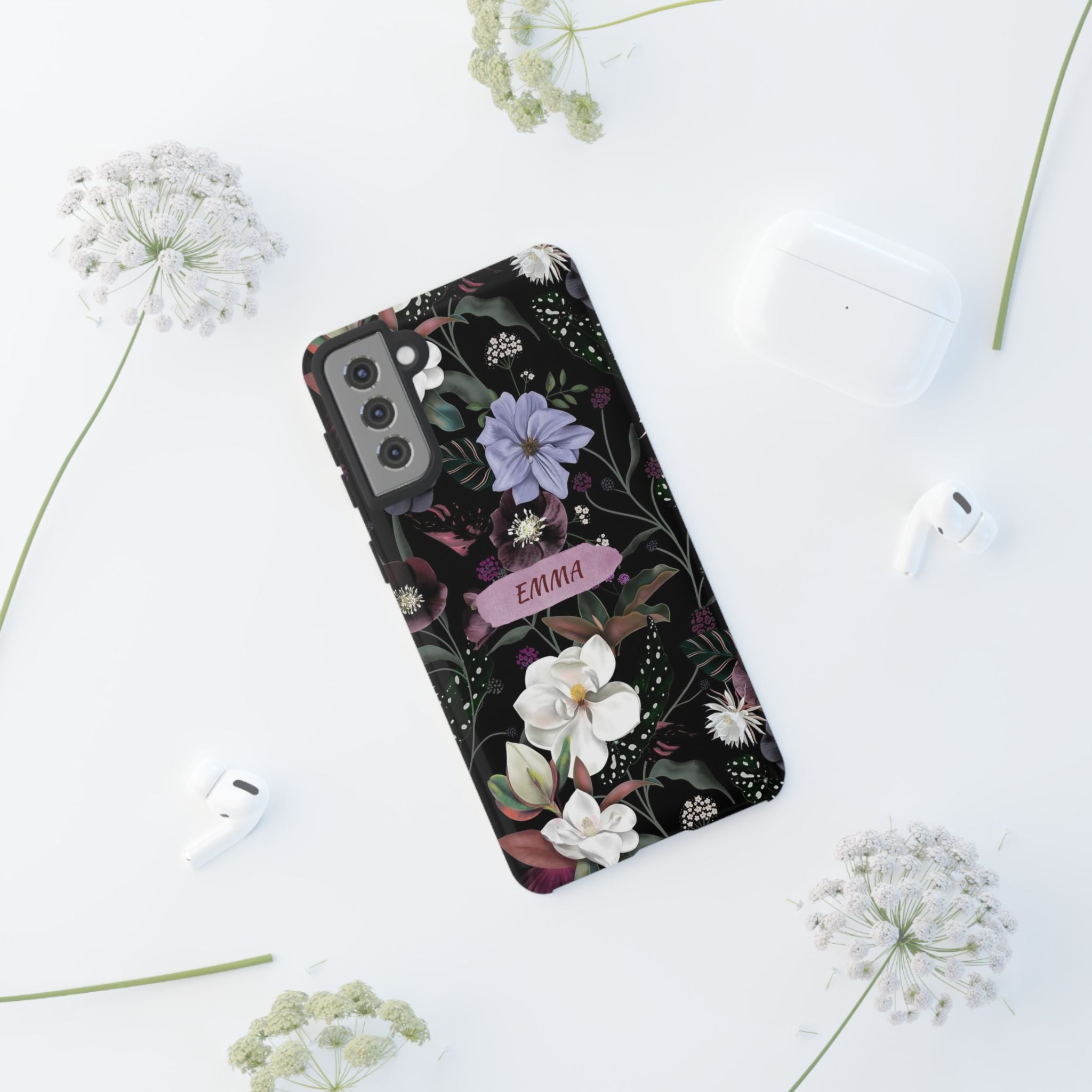 Phone Cases, Personalised Floral Pattern Ultra Plus Pro Cover, iPhone 16, 15, 14, 13+, Samsung Galaxy S23, S22, Custom Case