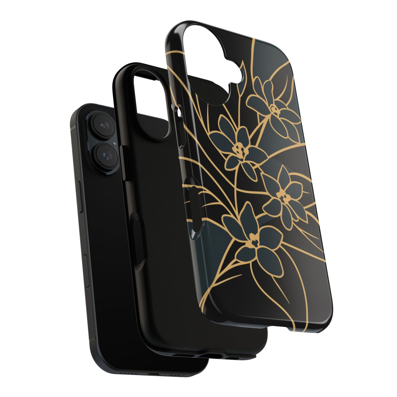 Golden Bloom - Elegant Floral Line Art Phone Case