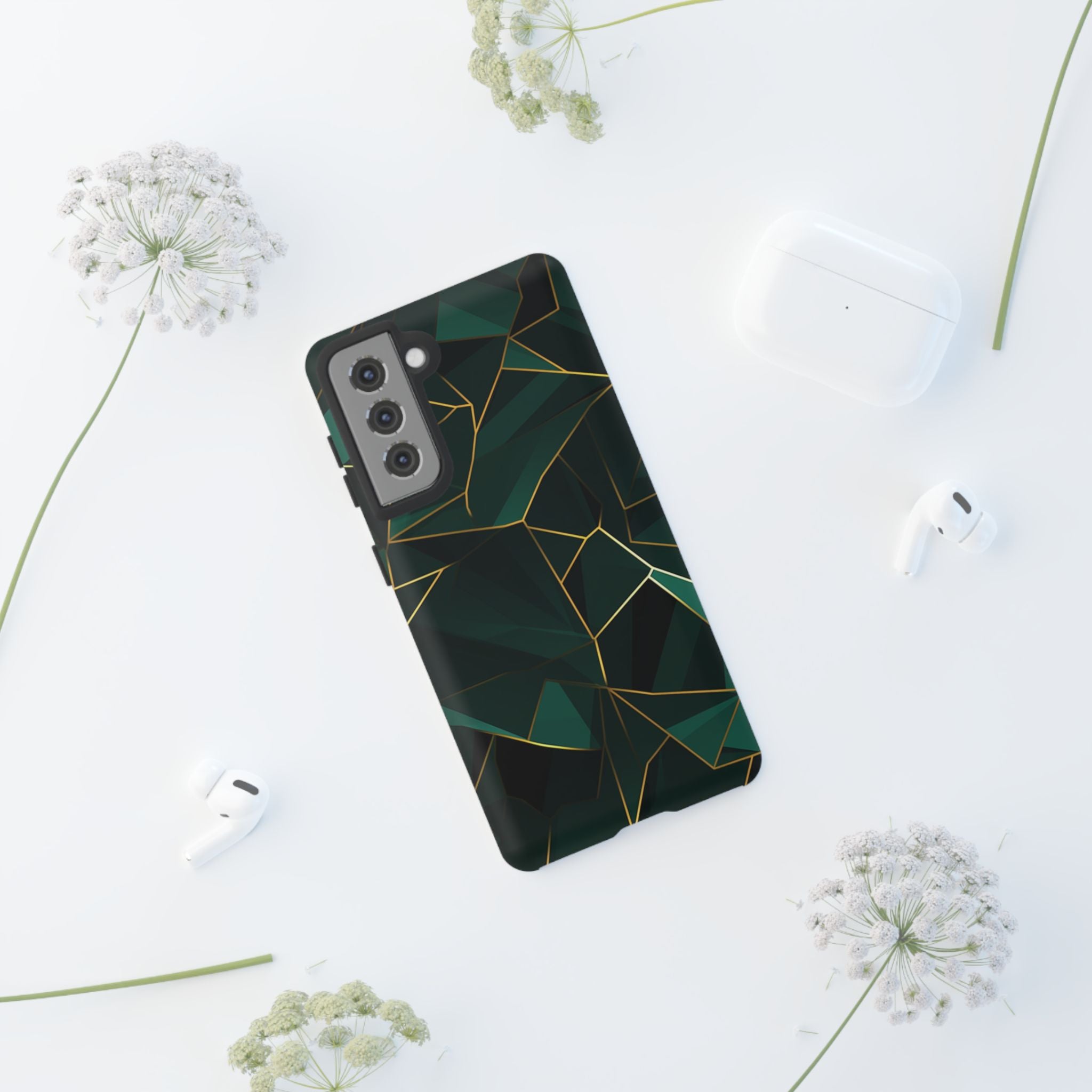 Emerald Veil - Geometric Luxe Phone Case