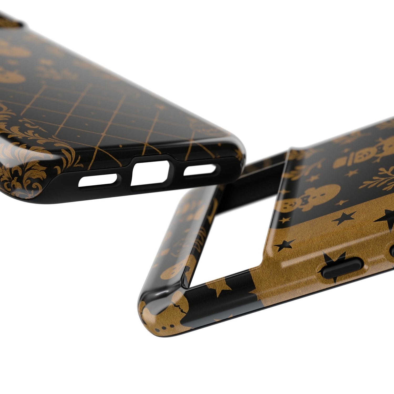 Black Festive Phone Case | Christmas Gift | Holiday Decor | Snowman Design | Tough Cases | Winter Celebration