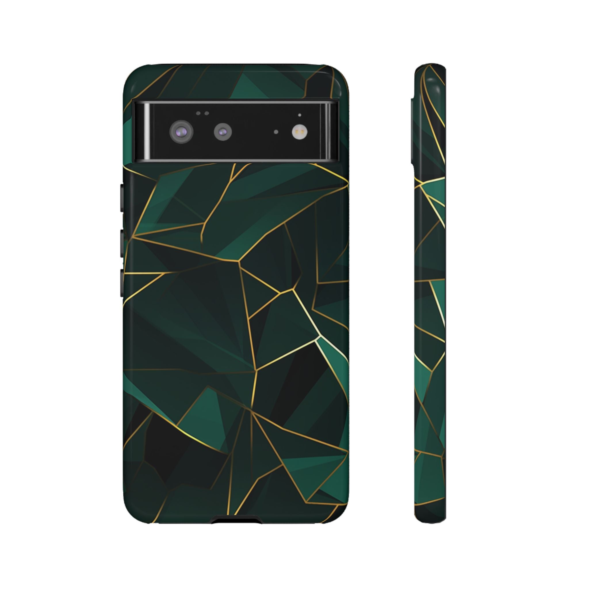 Emerald Veil - Geometric Luxe Phone Case Google Pixel 6 Glossy