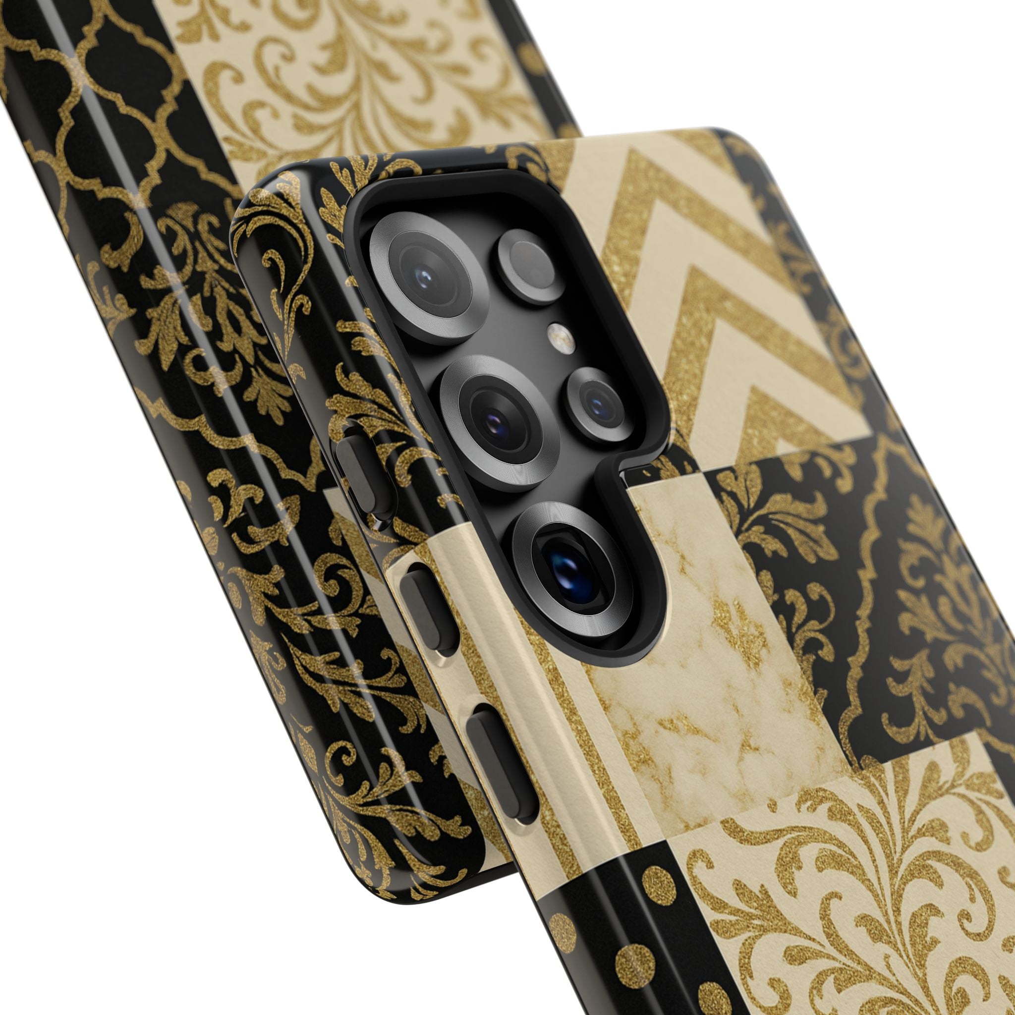 Phone Case, Luxury Black and Gold Festive Design for Christmas Gift, Holiday Decor, Tough Cases, Winter Celebration, Elegant iPhone Cover
