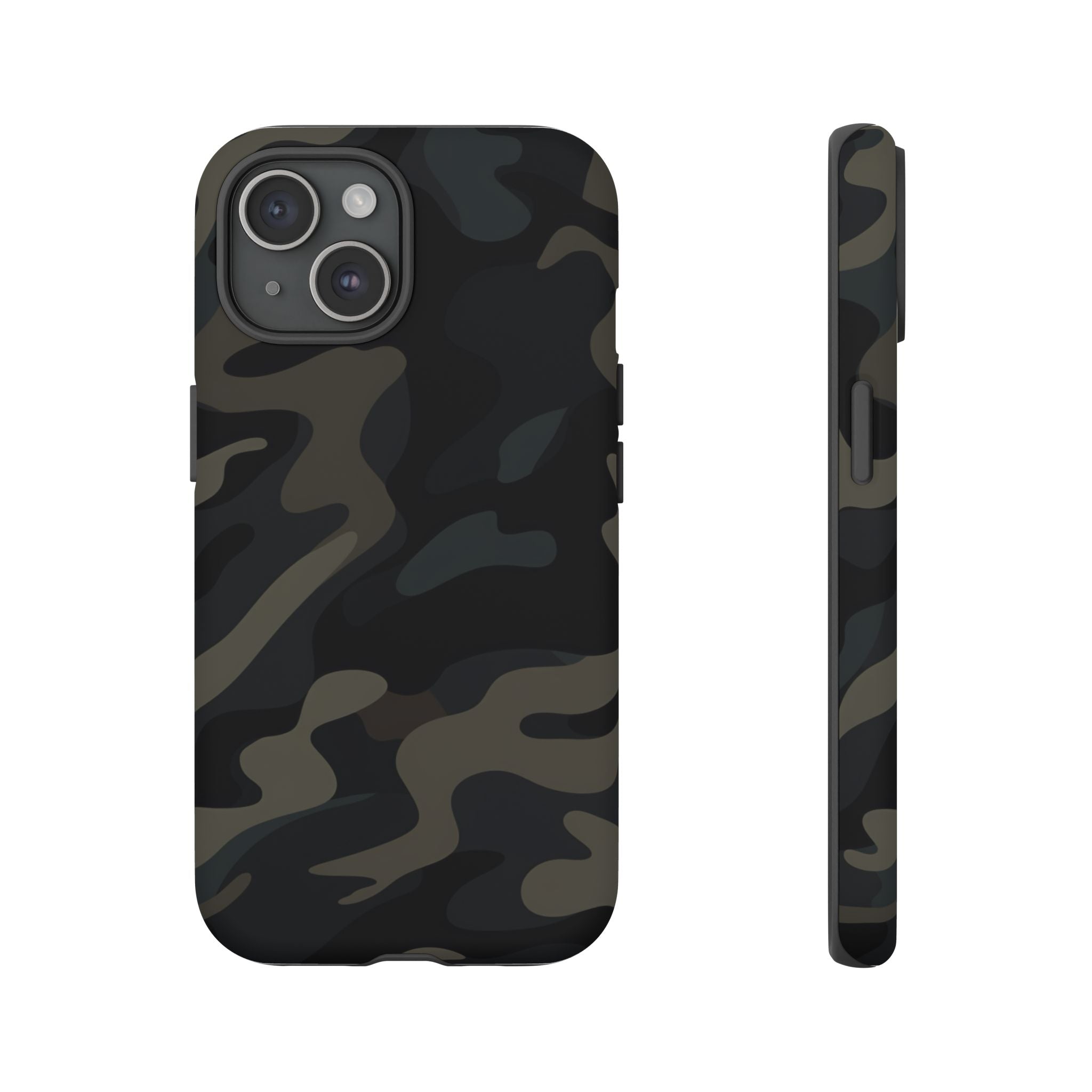 Black Camouflage Phone Case for iPhone, Samsung and Google Pixel iPhone 15 Matte