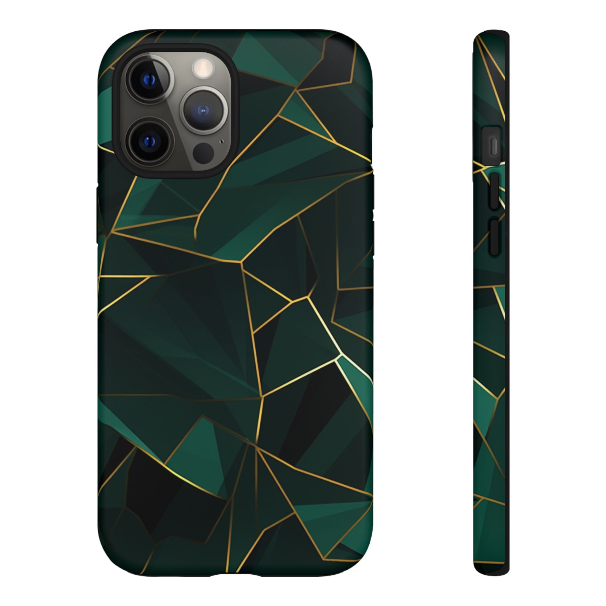 Emerald Veil - Geometric Luxe Phone Case iPhone 12 Pro Max Matte