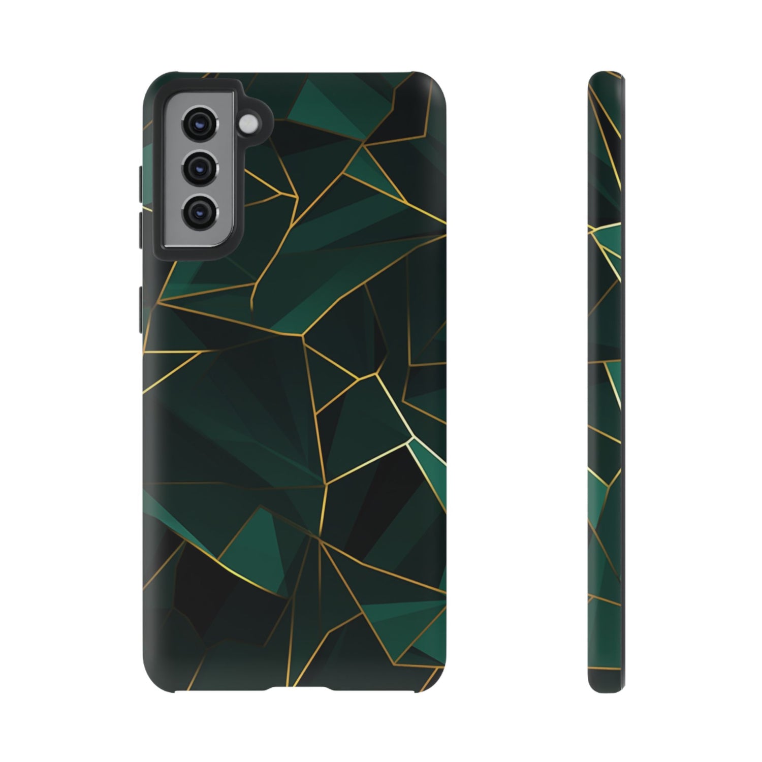 Emerald Veil - Geometric Luxe Phone Case Samsung Galaxy S21 Plus Matte