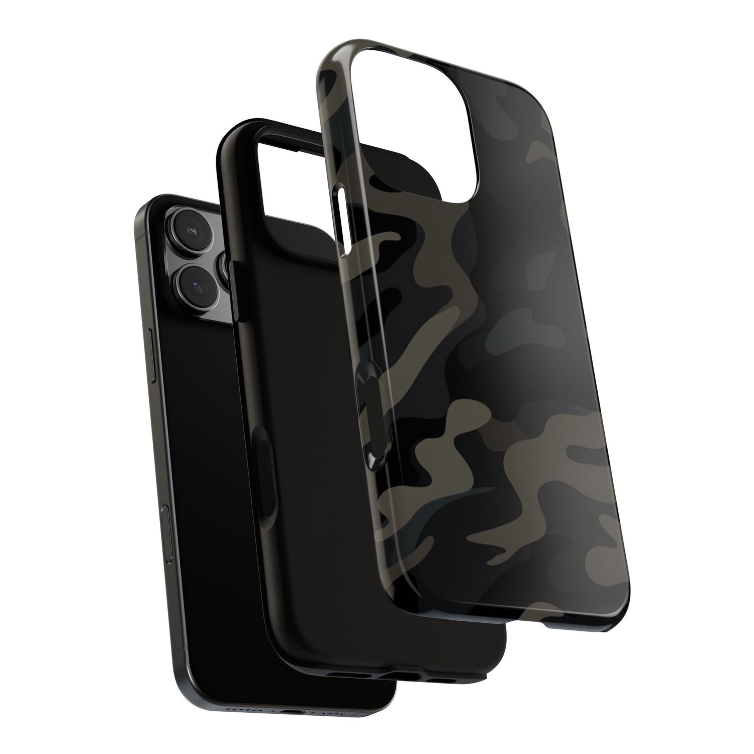 Black Camouflage Phone Case for iPhone, Samsung and Google Pixel