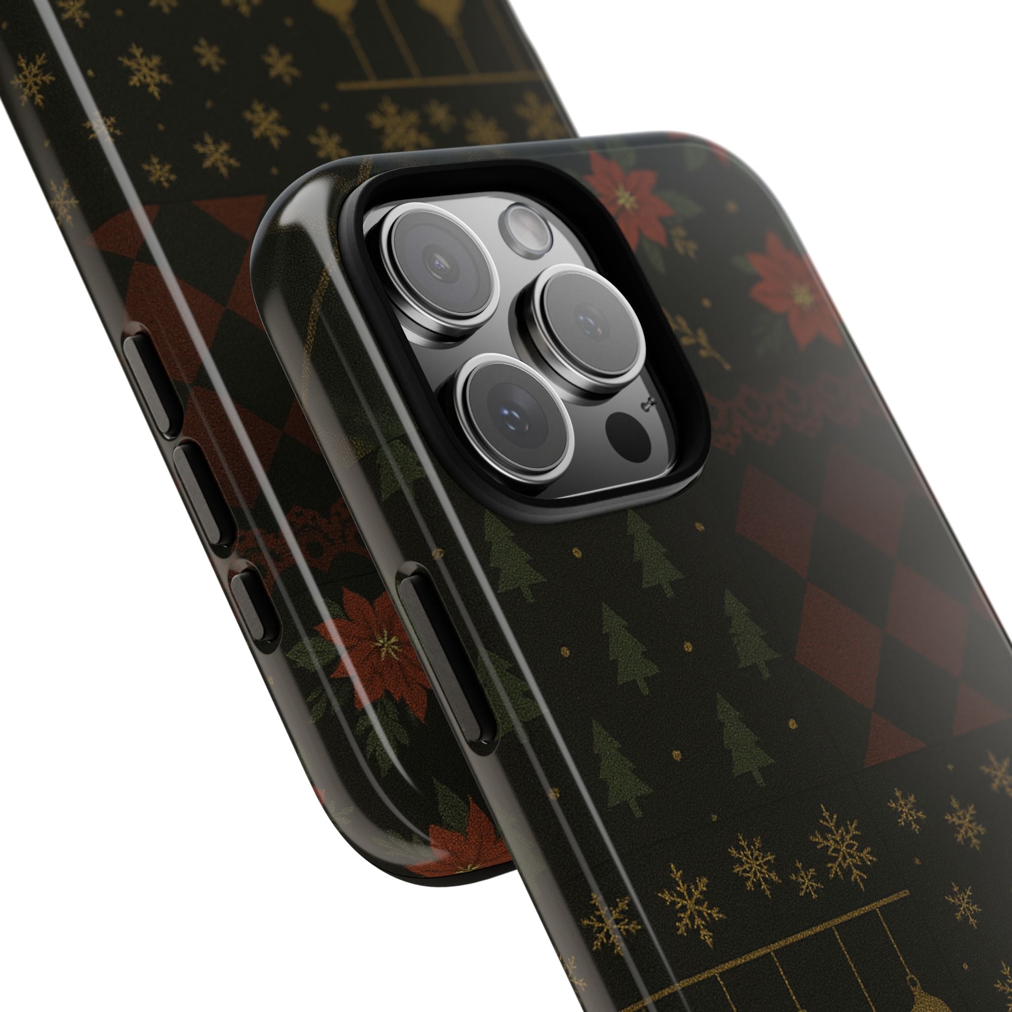 Black Luxury Phone Case for Christmas Festive Season - Tough design