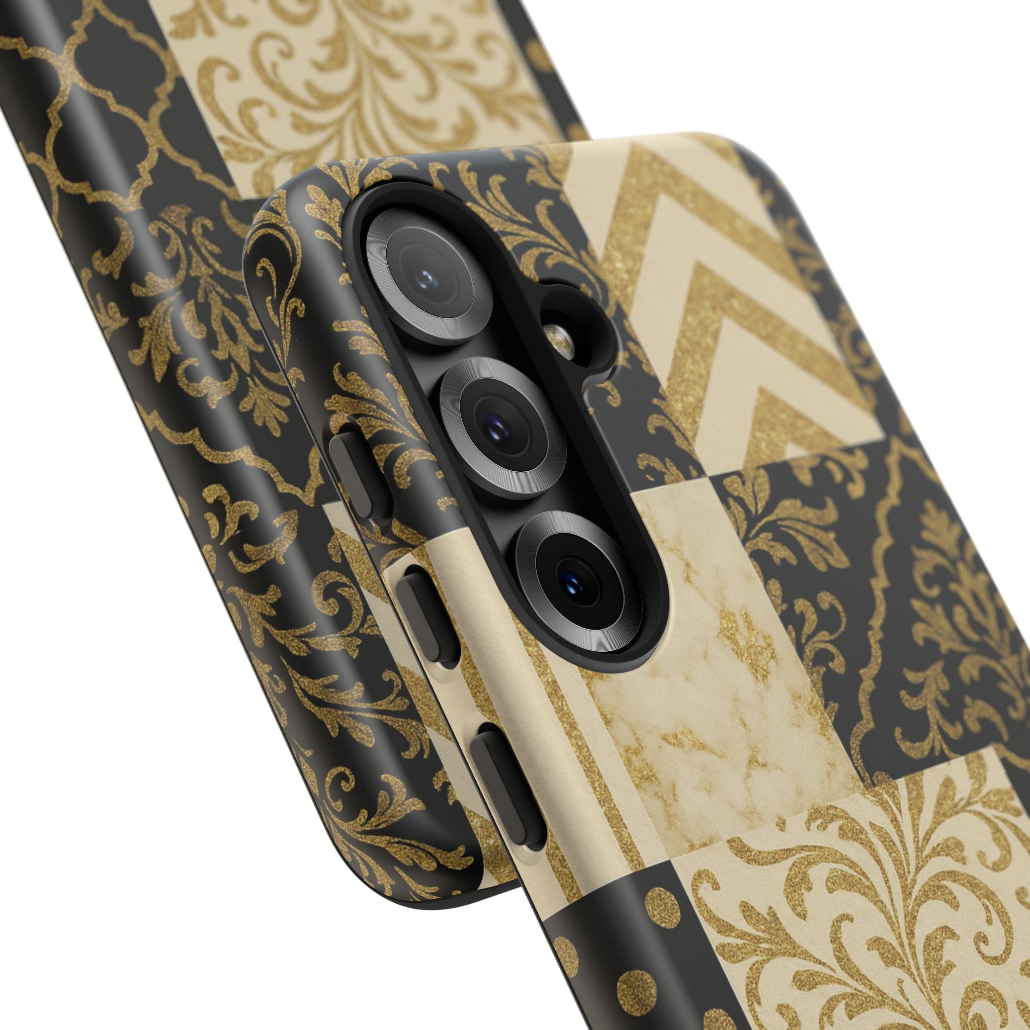 Phone Case, Luxury Black and Gold Festive Design for Christmas Gift, Holiday Decor, Tough Cases, Winter Celebration, Elegant iPhone Cover