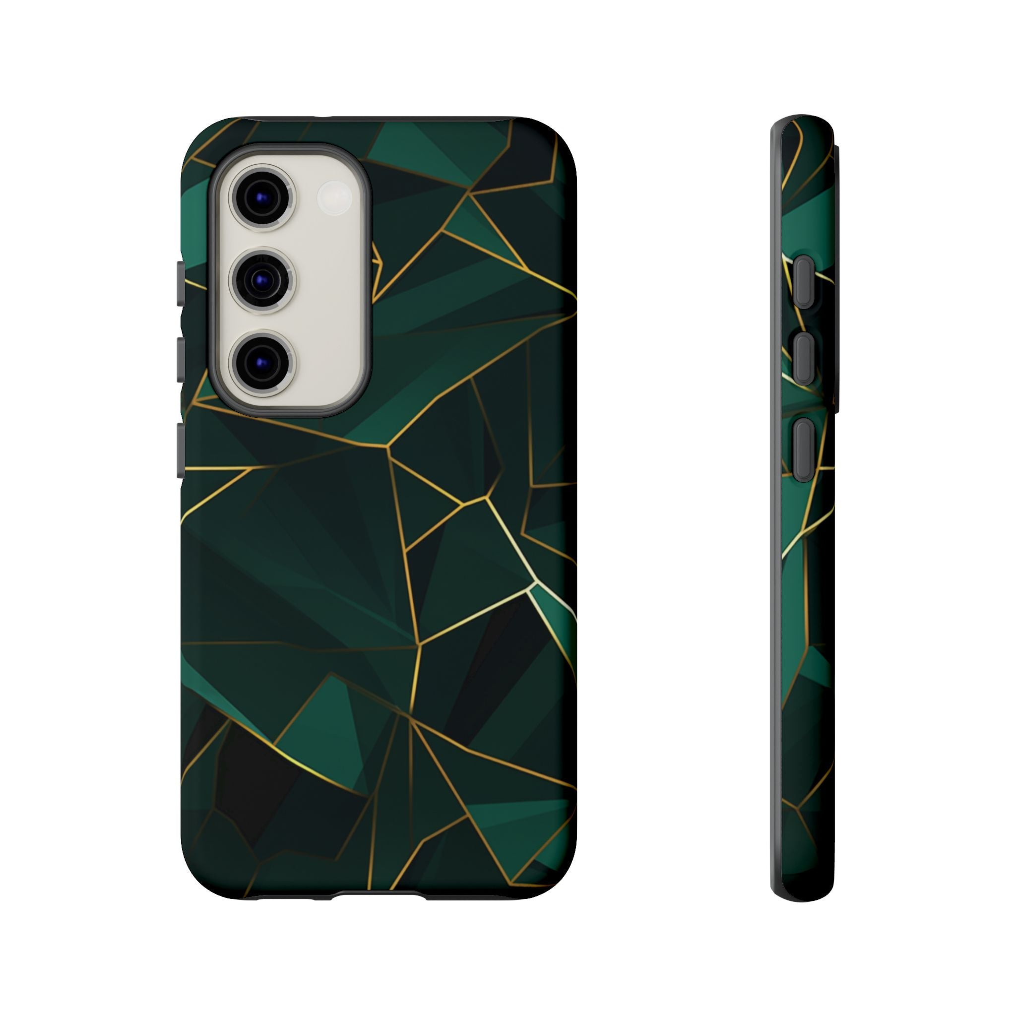 Emerald Veil - Geometric Luxe Phone Case Samsung Galaxy S23 Matte