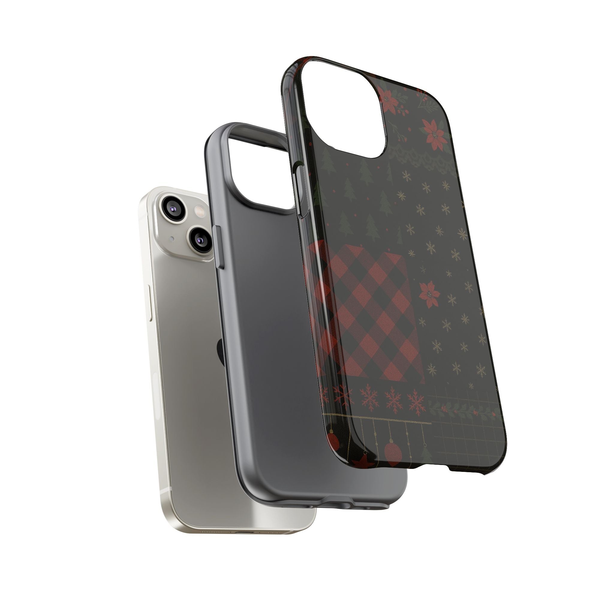 Black Festive Phone Case - Christmas Phone Cover - Tough Design