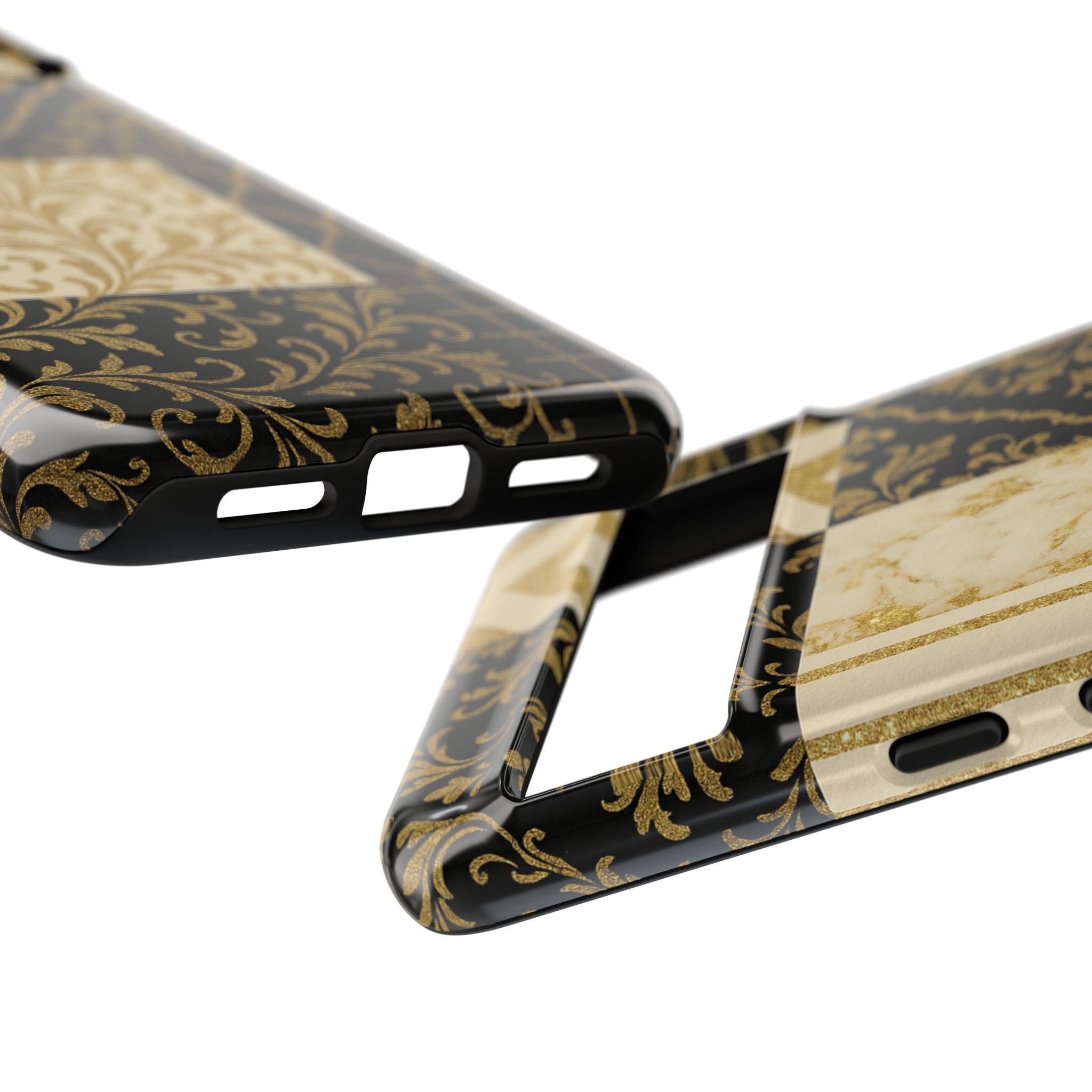 Phone Case, Luxury Black and Gold Festive Design for Christmas Gift, Holiday Decor, Tough Cases, Winter Celebration, Elegant iPhone Cover