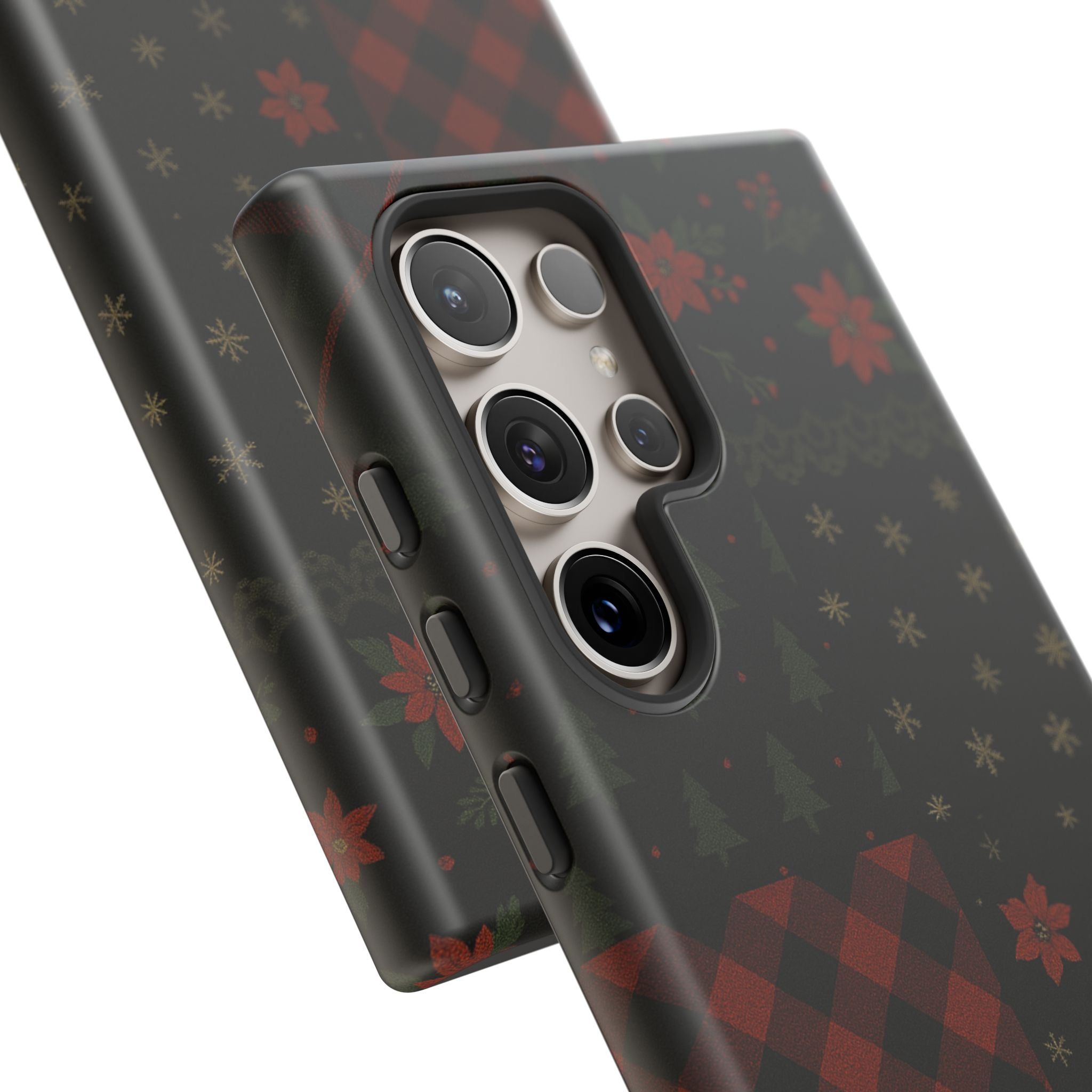 Black Festive Phone Case - Christmas Phone Cover - Tough Design