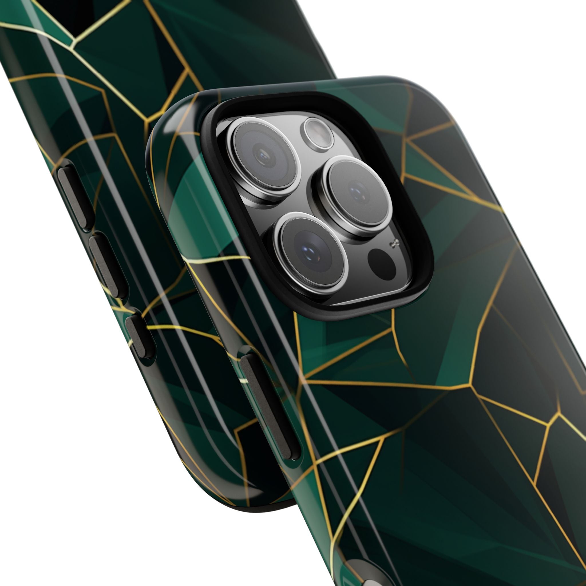 Emerald Veil - Geometric Luxe Phone Case