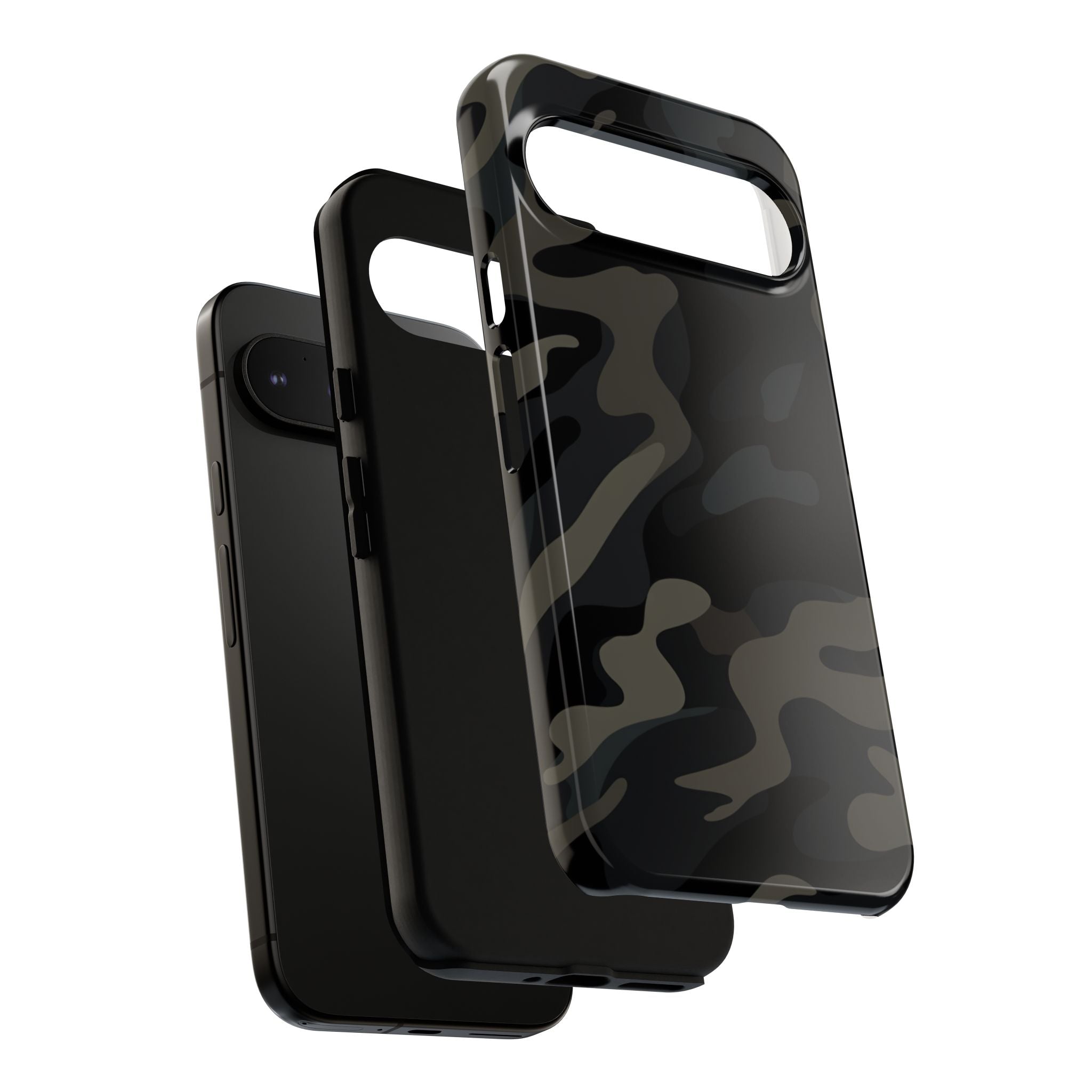 Black Camouflage Phone Case for iPhone, Samsung and Google Pixel