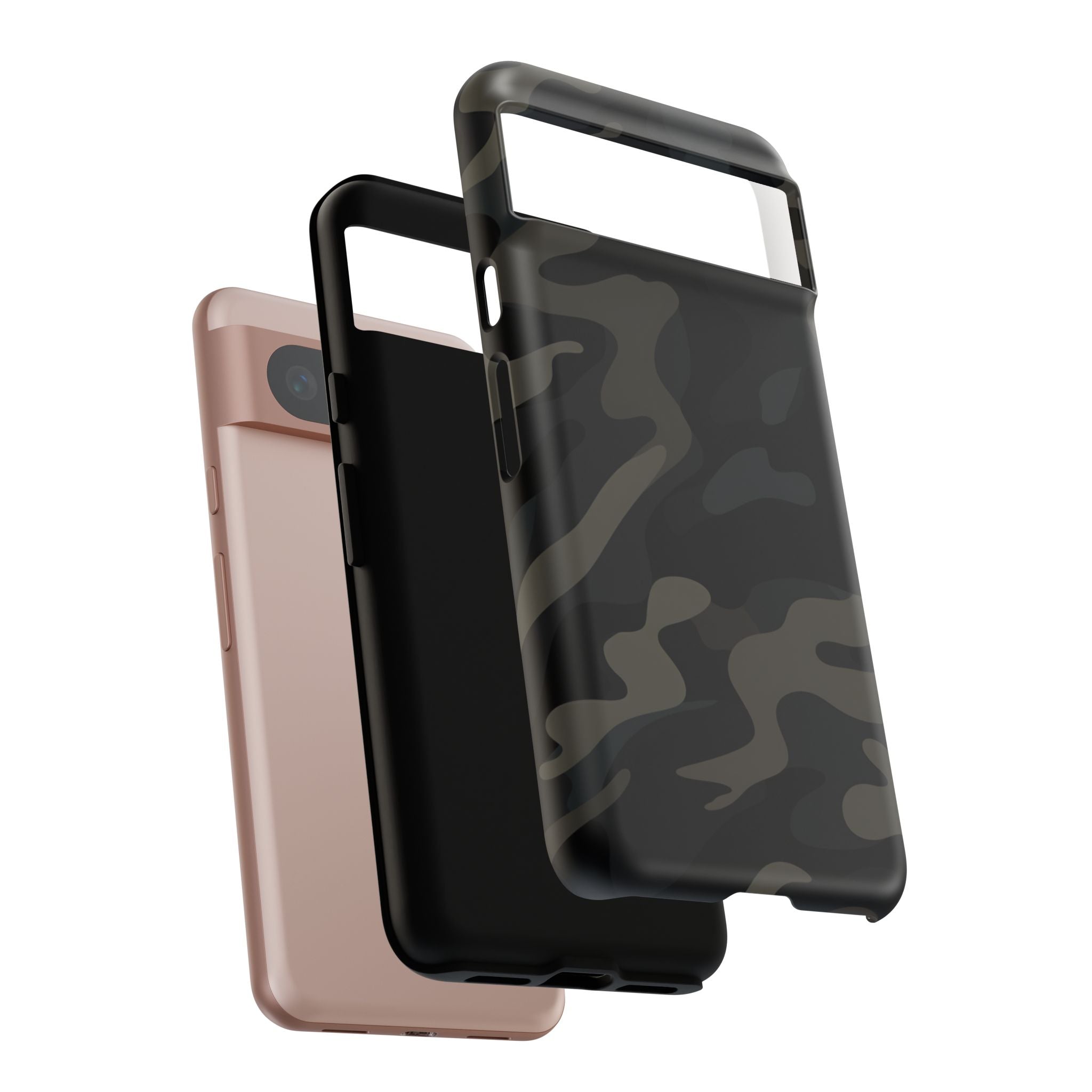 Black Camouflage Phone Case for iPhone, Samsung and Google Pixel