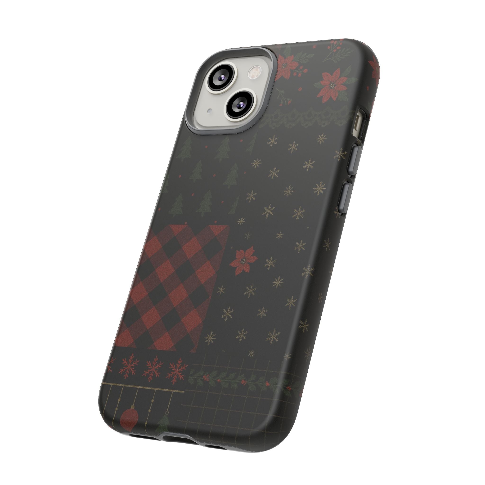 Black Festive Phone Case - Christmas Phone Cover - Tough Design