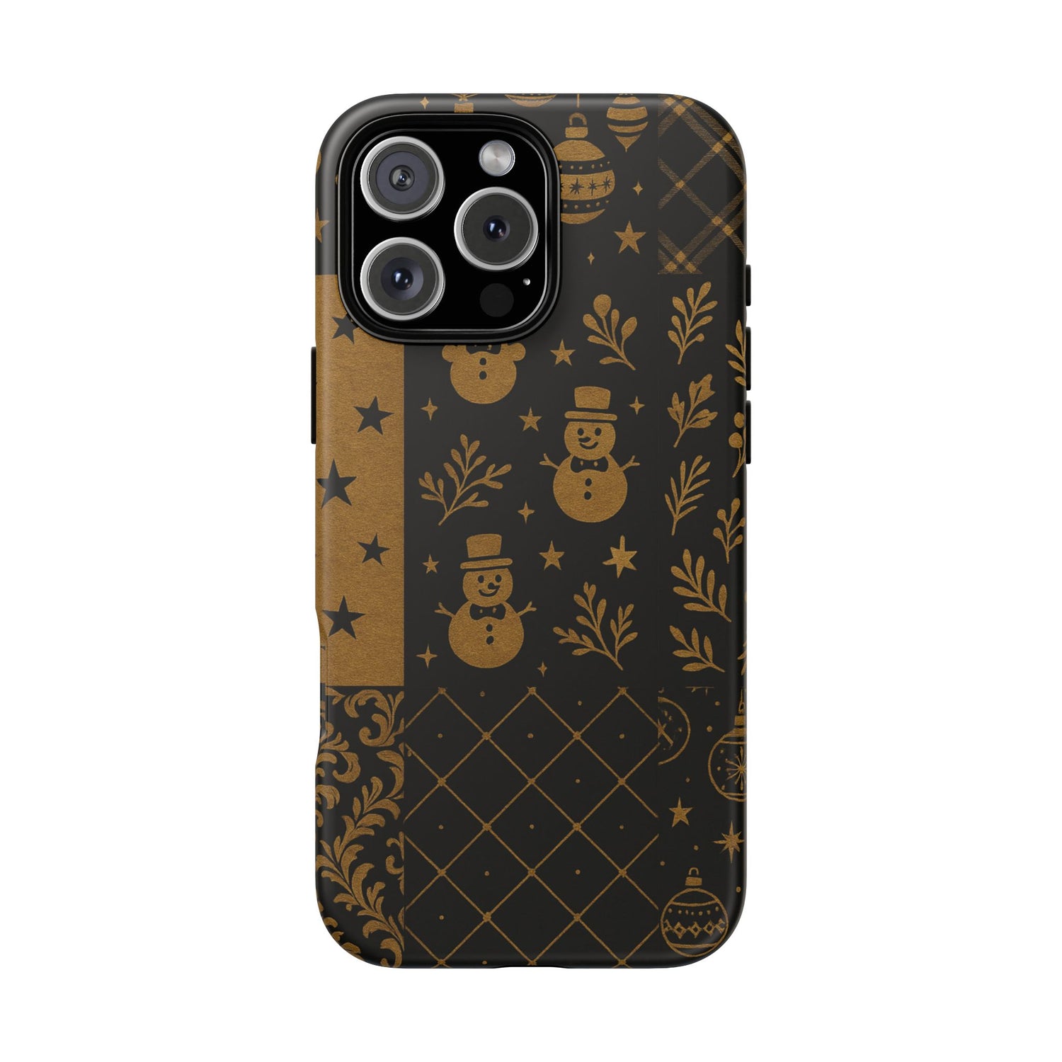 Black Festive Phone Case | Christmas Gift | Holiday Decor | Snowman Design | Tough Cases | Winter Celebration iPhone 16 Pro Max Matte