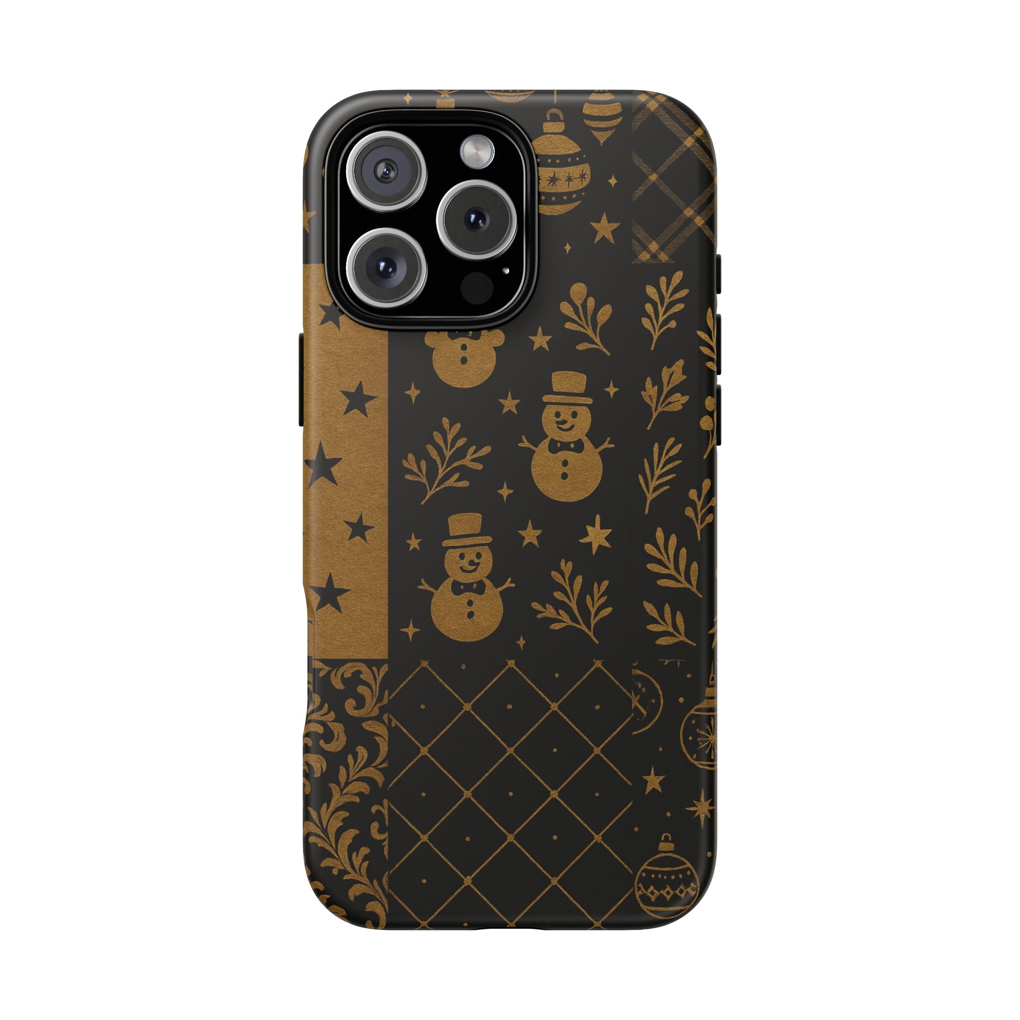 Black Festive Phone Case | Christmas Gift | Holiday Decor | Snowman Design | Tough Cases | Winter Celebration iPhone 16 Pro Max Matte