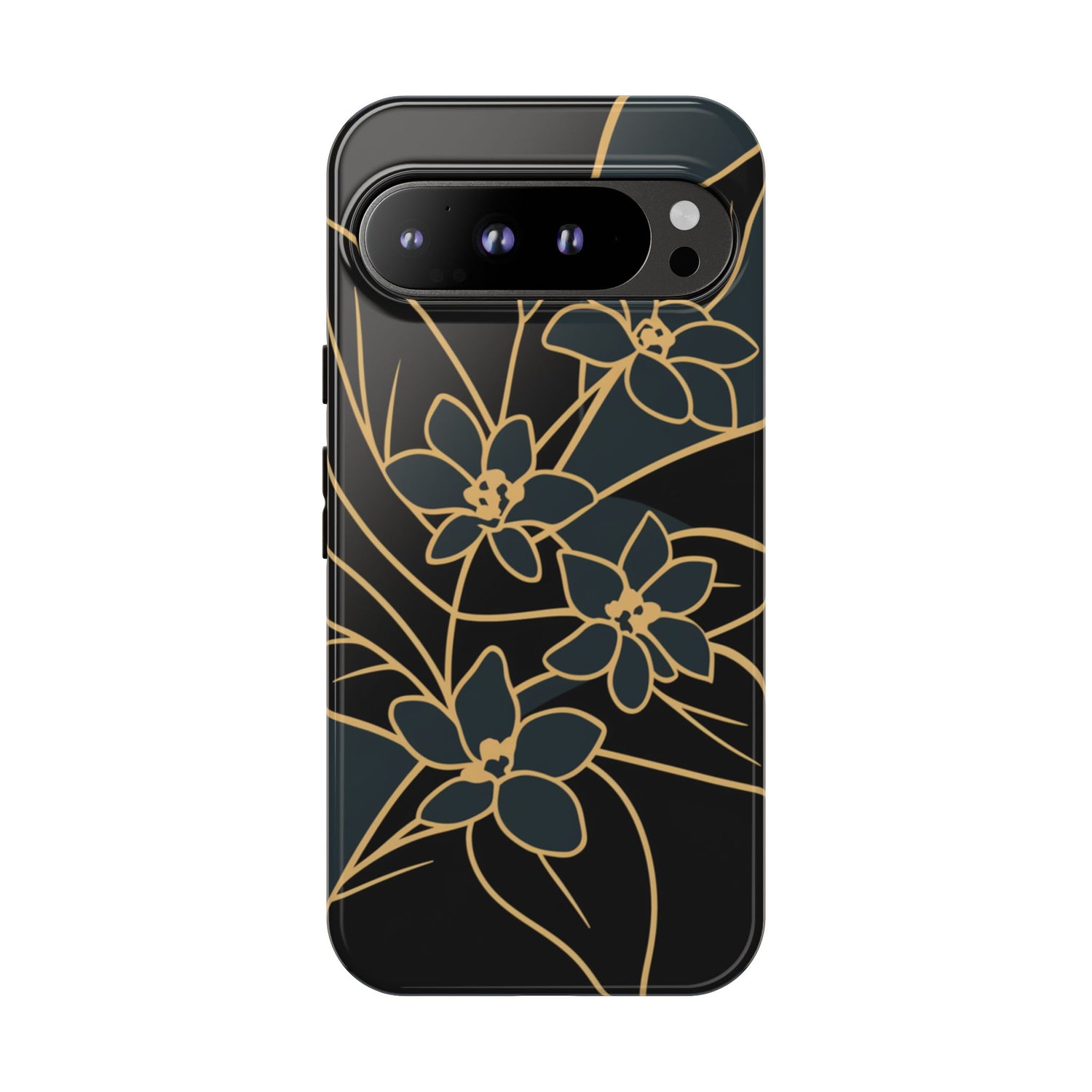 Golden Bloom - Elegant Floral Line Art Phone Case Google Pixel 9 Pro XL Glossy