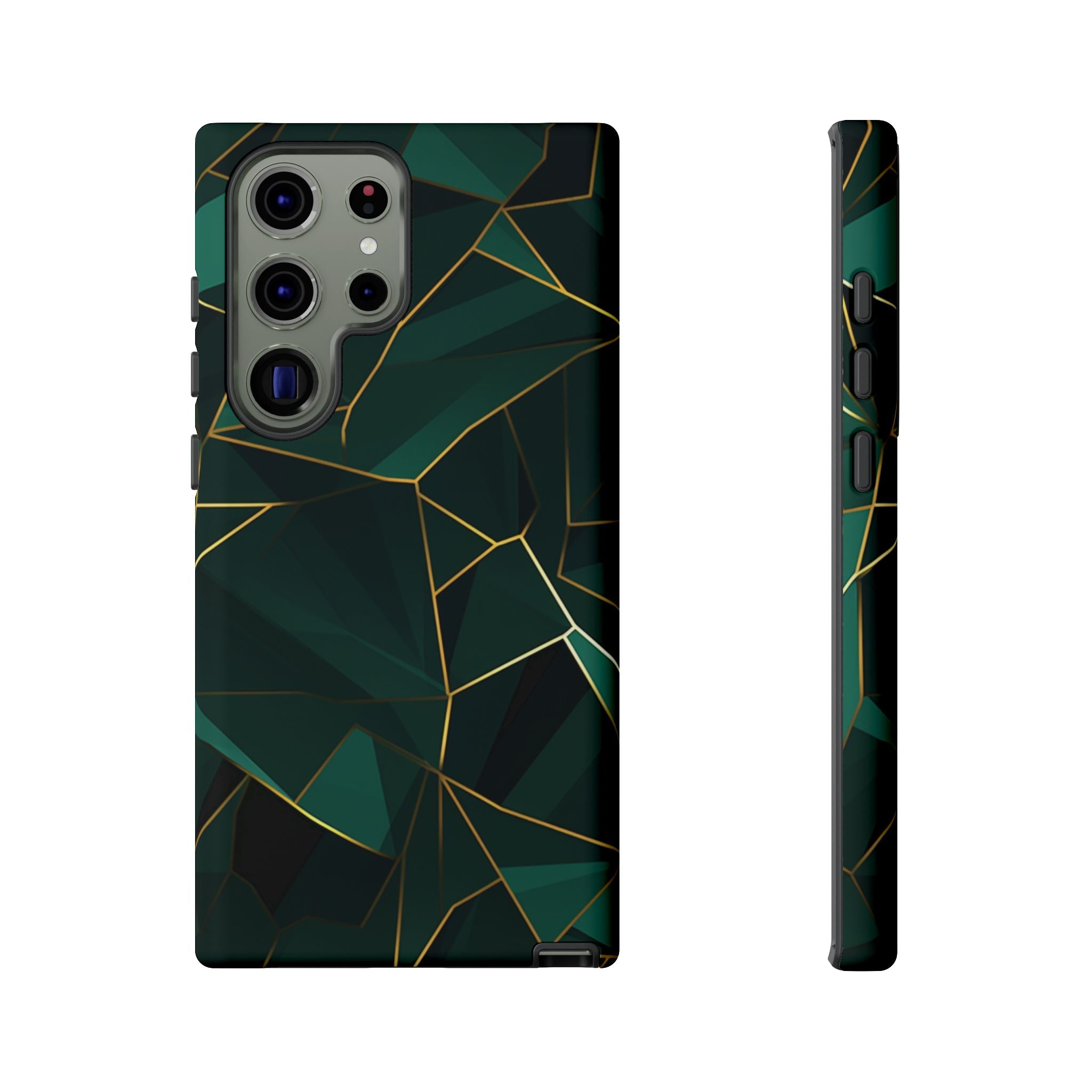 Emerald Veil - Geometric Luxe Phone Case Samsung Galaxy S23 Ultra Matte