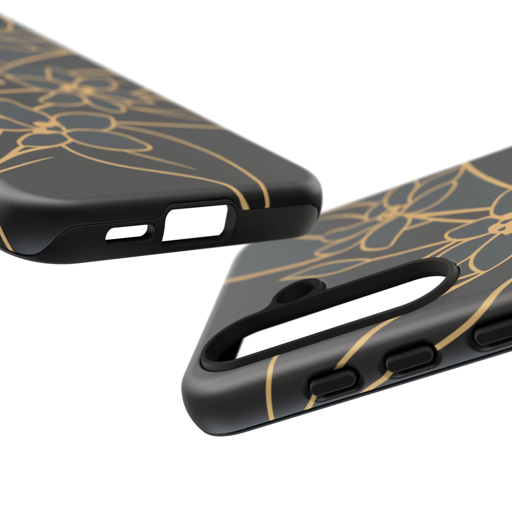 Golden Bloom - Elegant Floral Line Art Phone Case