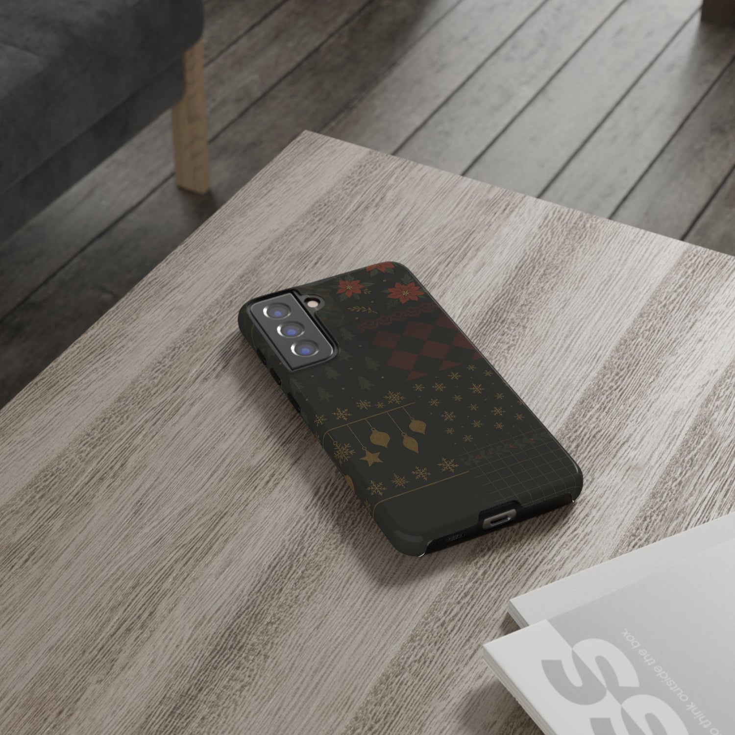 Black Luxury Phone Case for Christmas Festive Season - Tough design