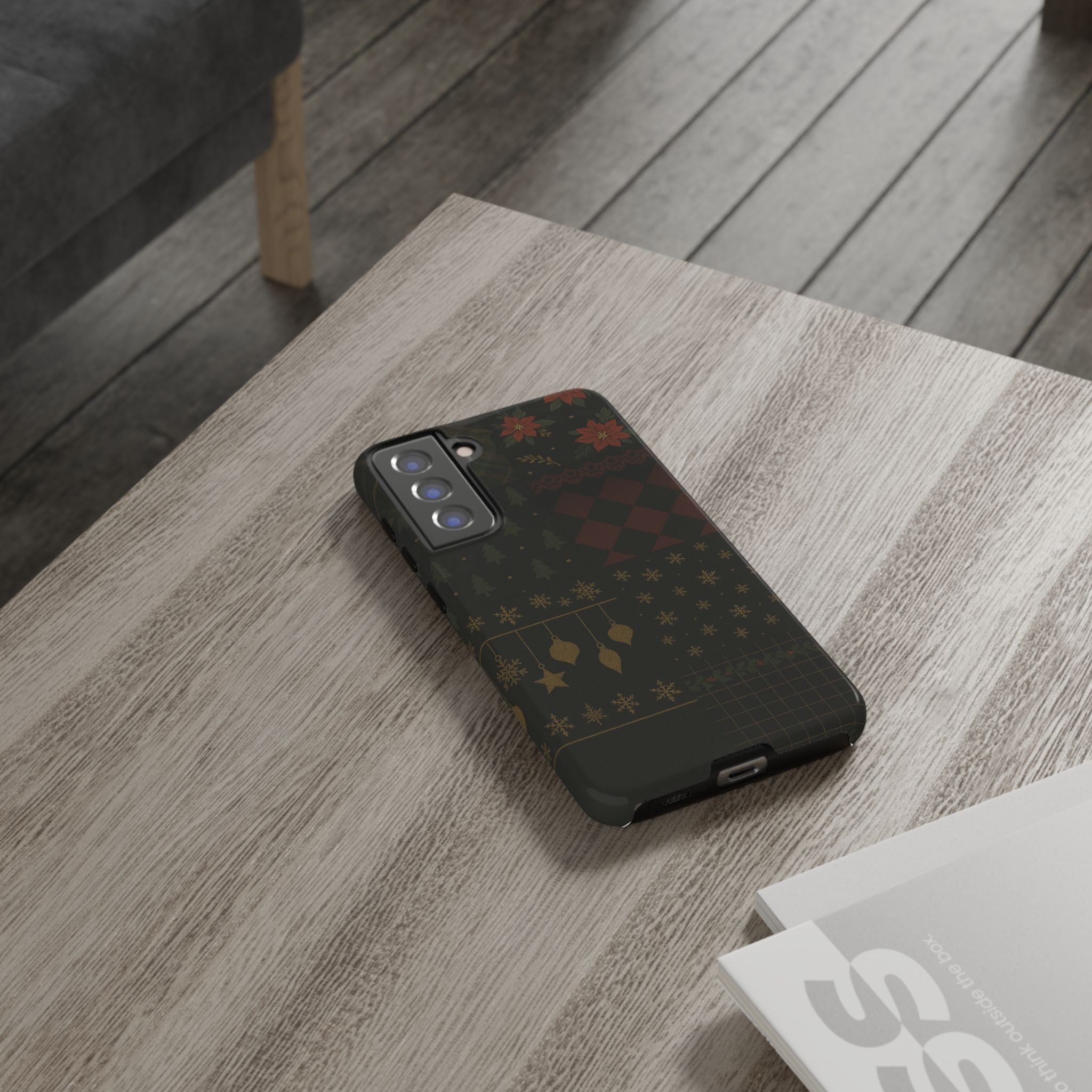 Black Luxury Phone Case for Christmas Festive Season - Tough design