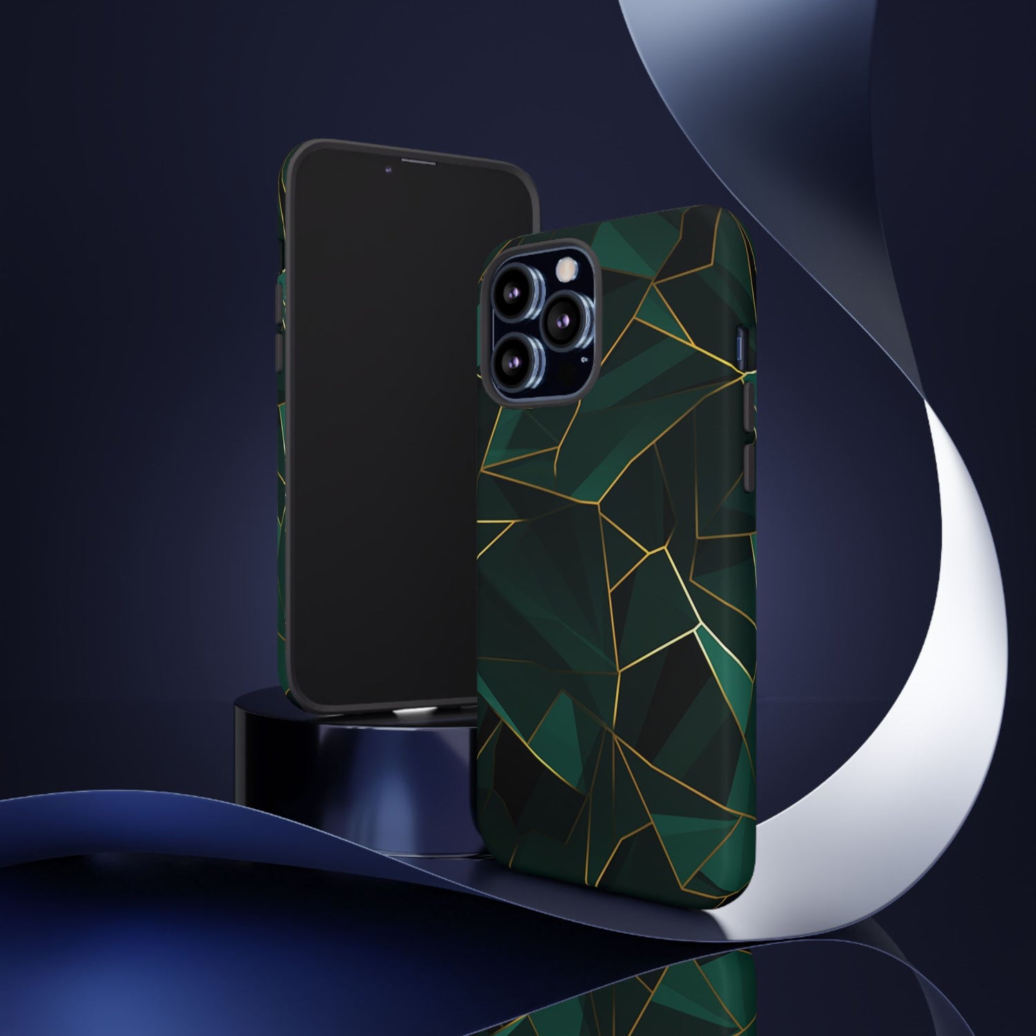Emerald Veil - Geometric Luxe Phone Case