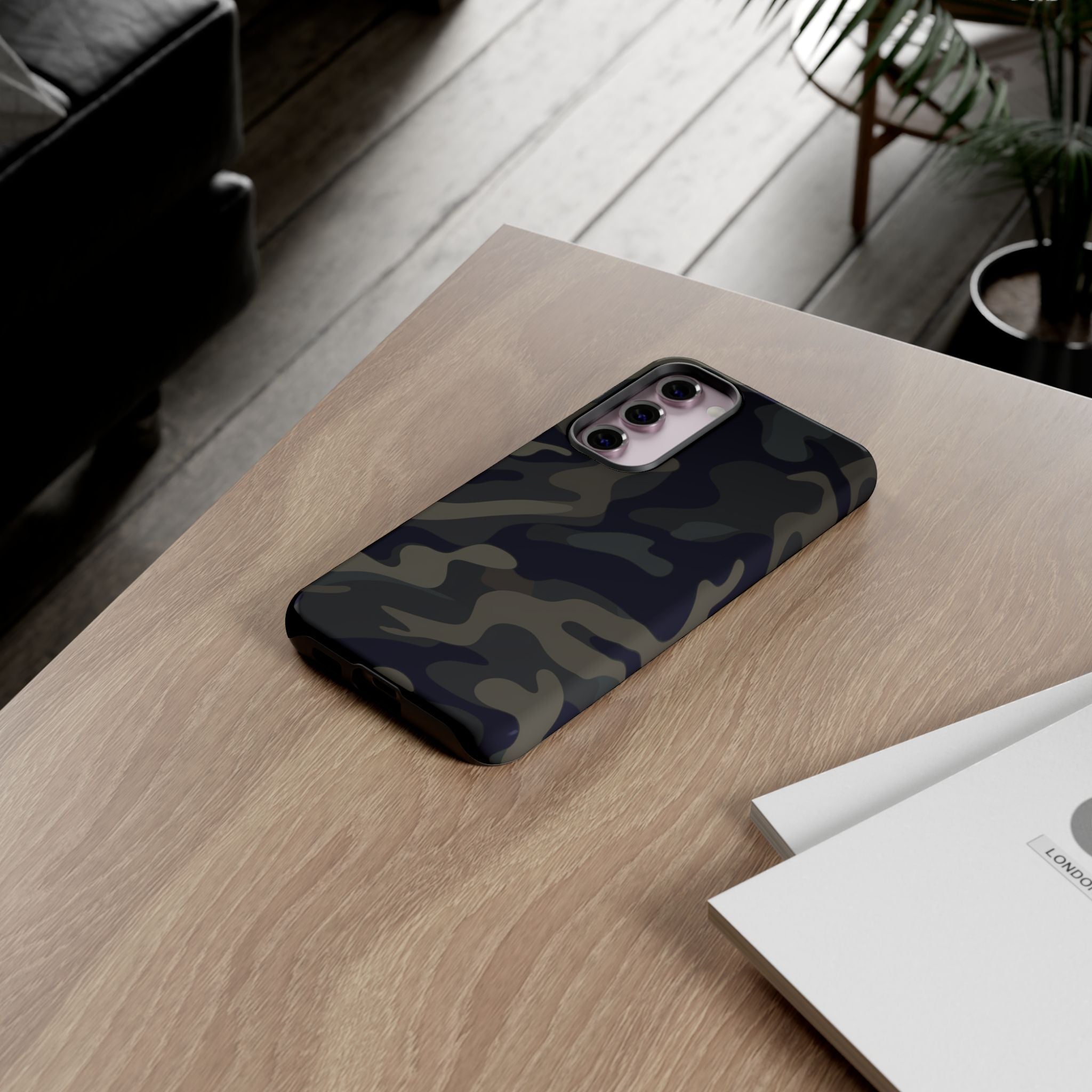 Black Camouflage Phone Case for iPhone, Samsung and Google Pixel