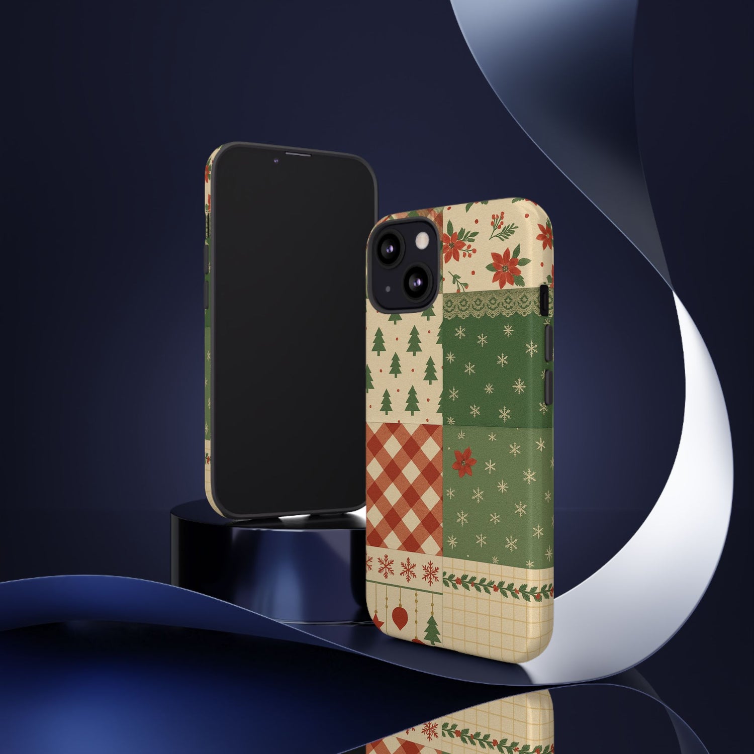 Festive Phone Cases, Luxury Black and Gold Design for Christmas Gift, Holiday Decor, Tough Case, Winter Celebration, Elegant iPhone Cover