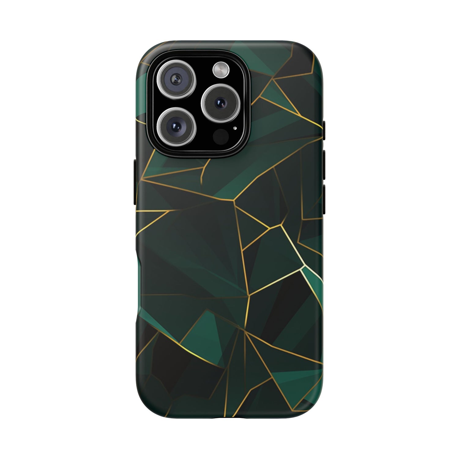 Emerald Veil - Geometric Luxe Phone Case iPhone 16 Pro Matte