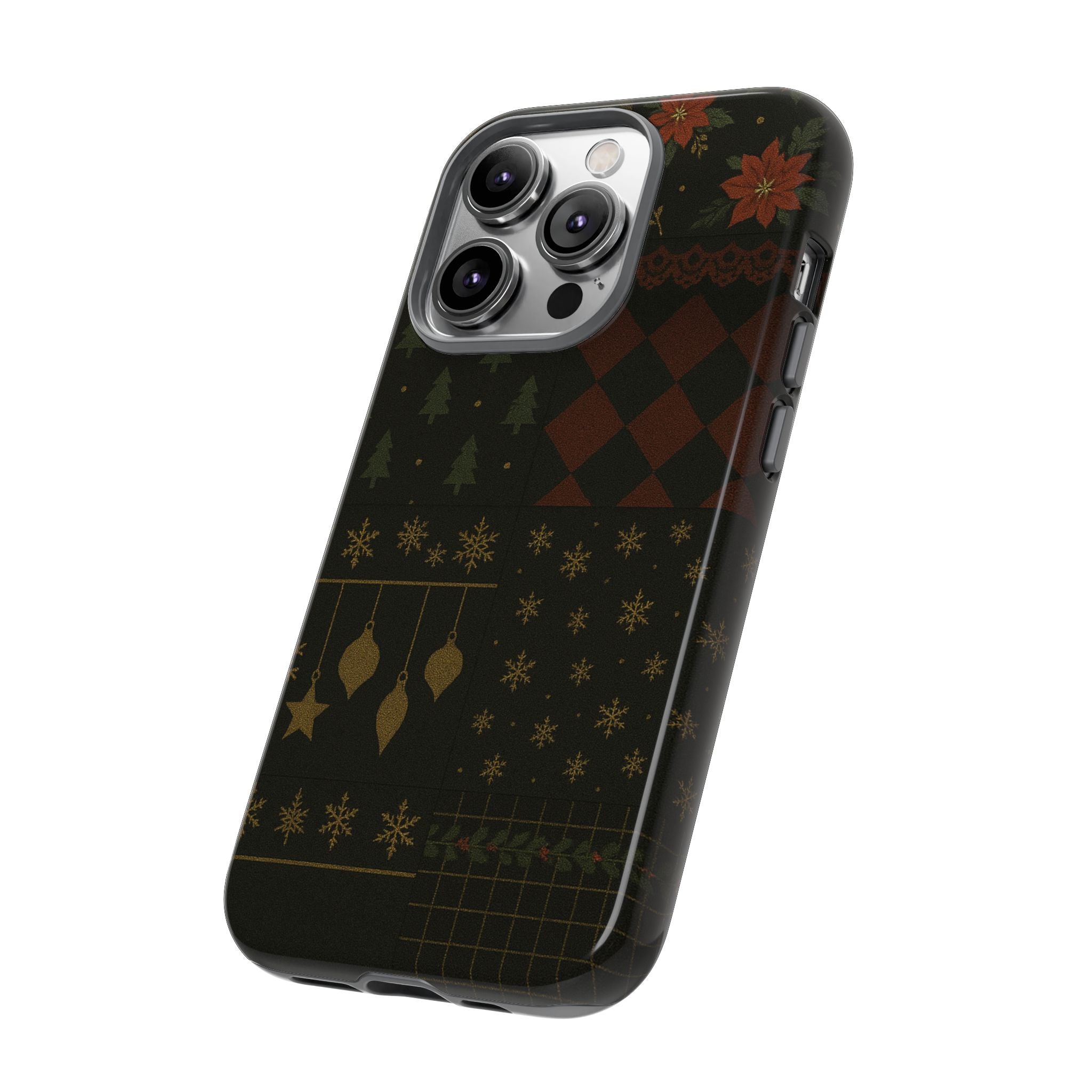 Black Luxury Phone Case for Christmas Festive Season - Tough design