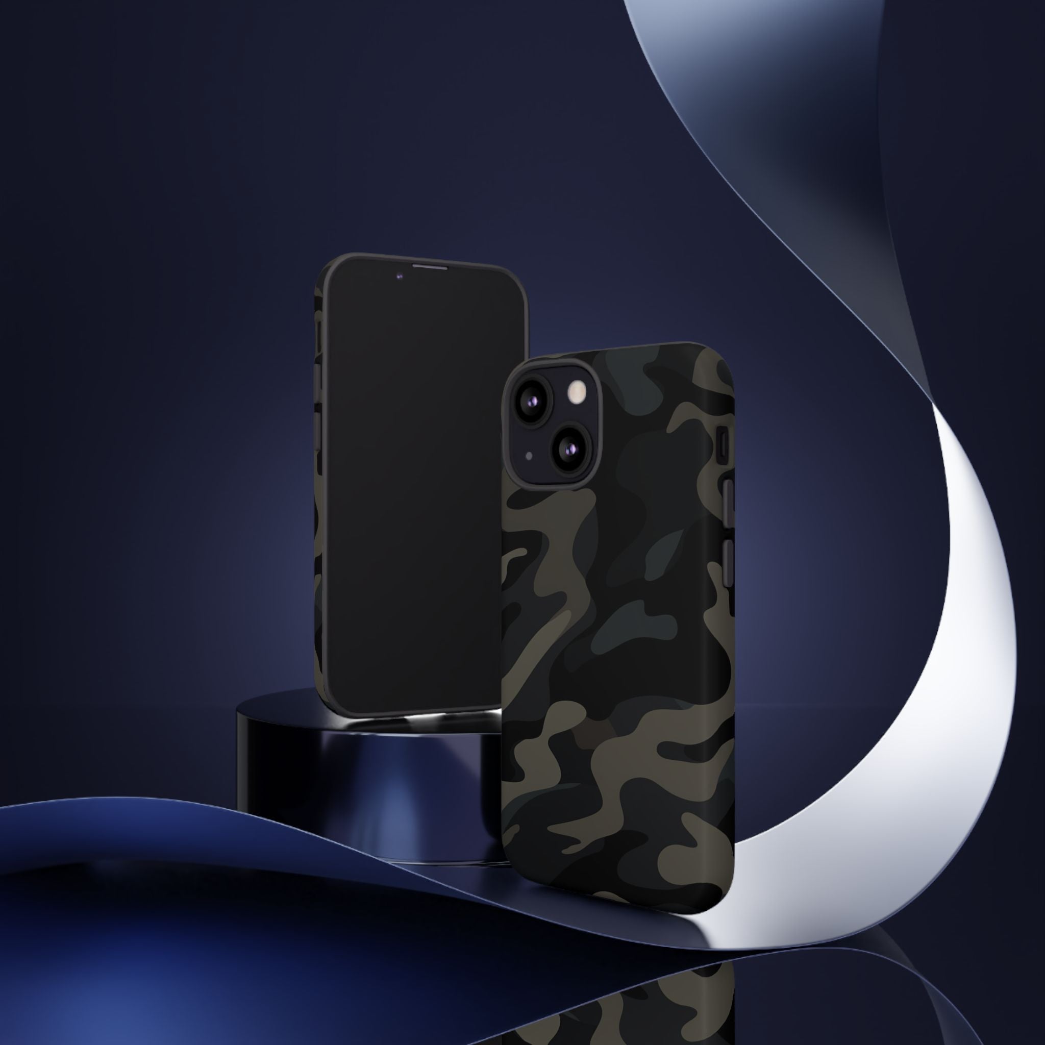 Black Camouflage Phone Case for iPhone, Samsung and Google Pixel