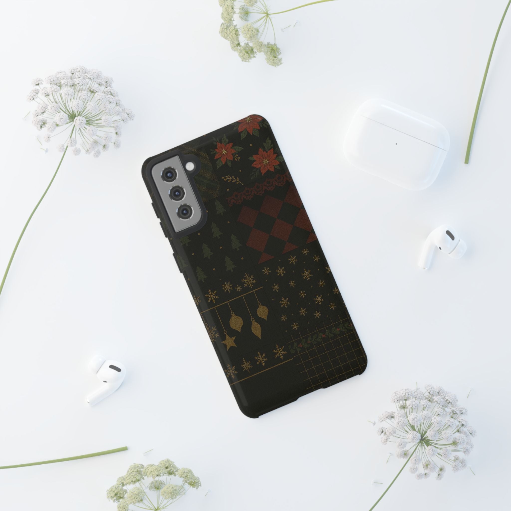 Black Luxury Phone Case for Christmas Festive Season - Tough design