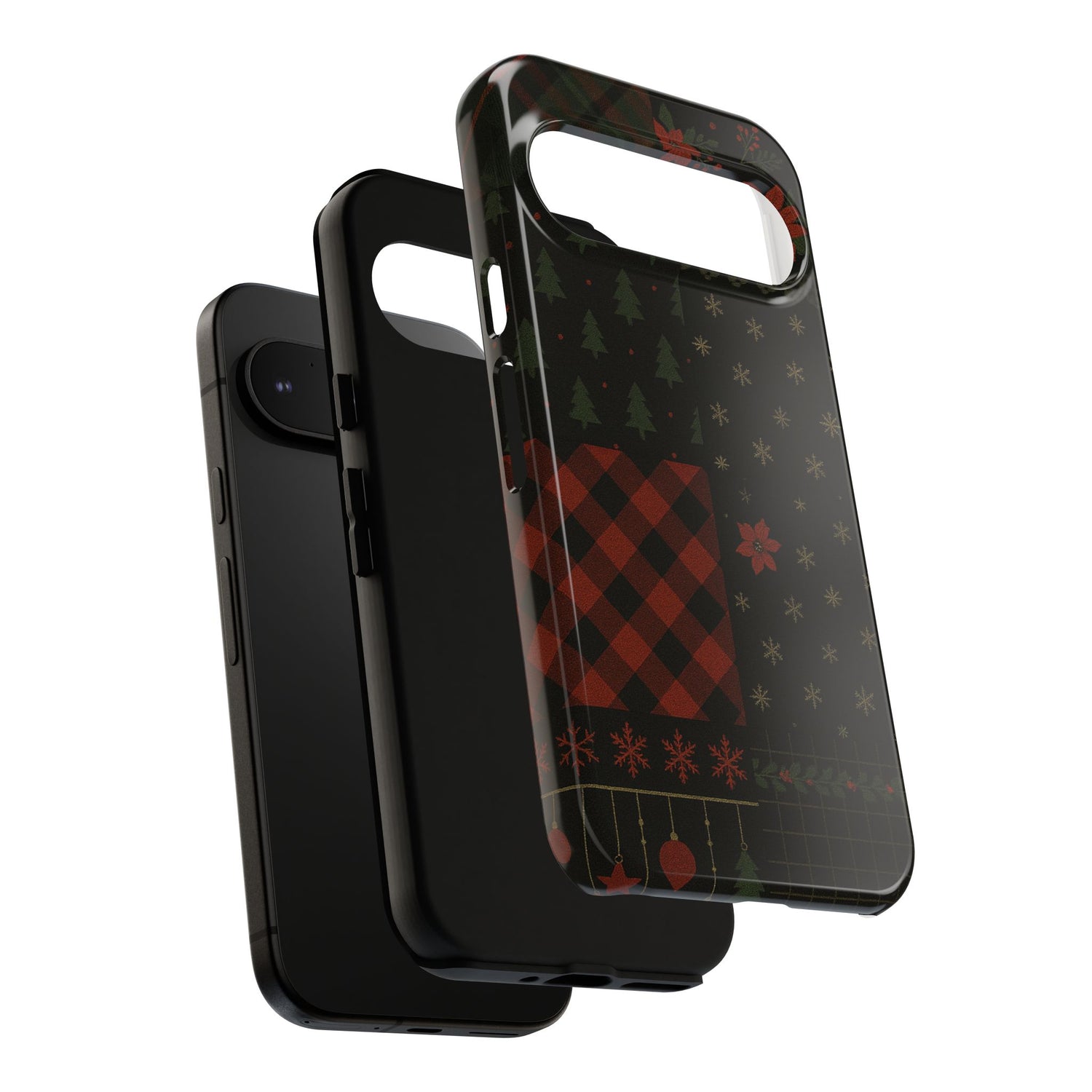 Black Festive Phone Case - Christmas Phone Cover - Tough Design