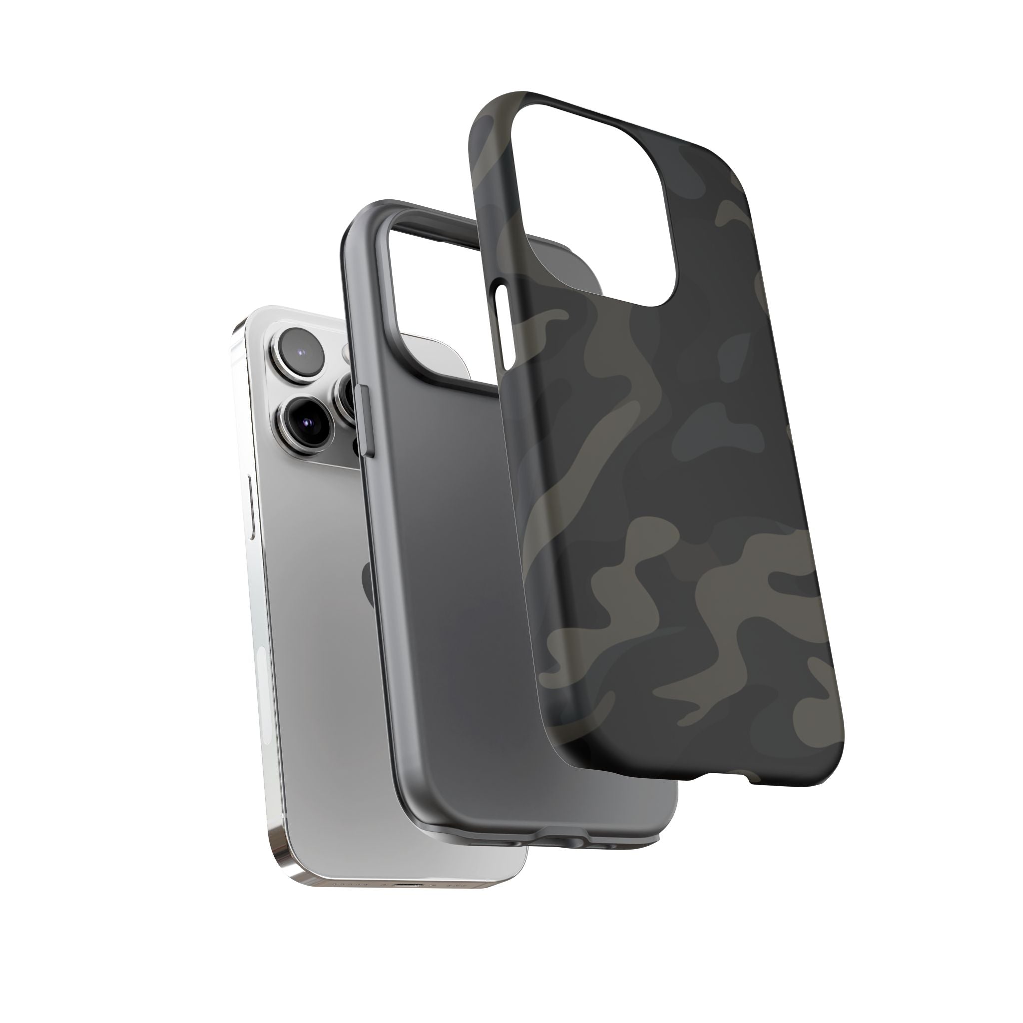 Black Camouflage Phone Case for iPhone, Samsung and Google Pixel