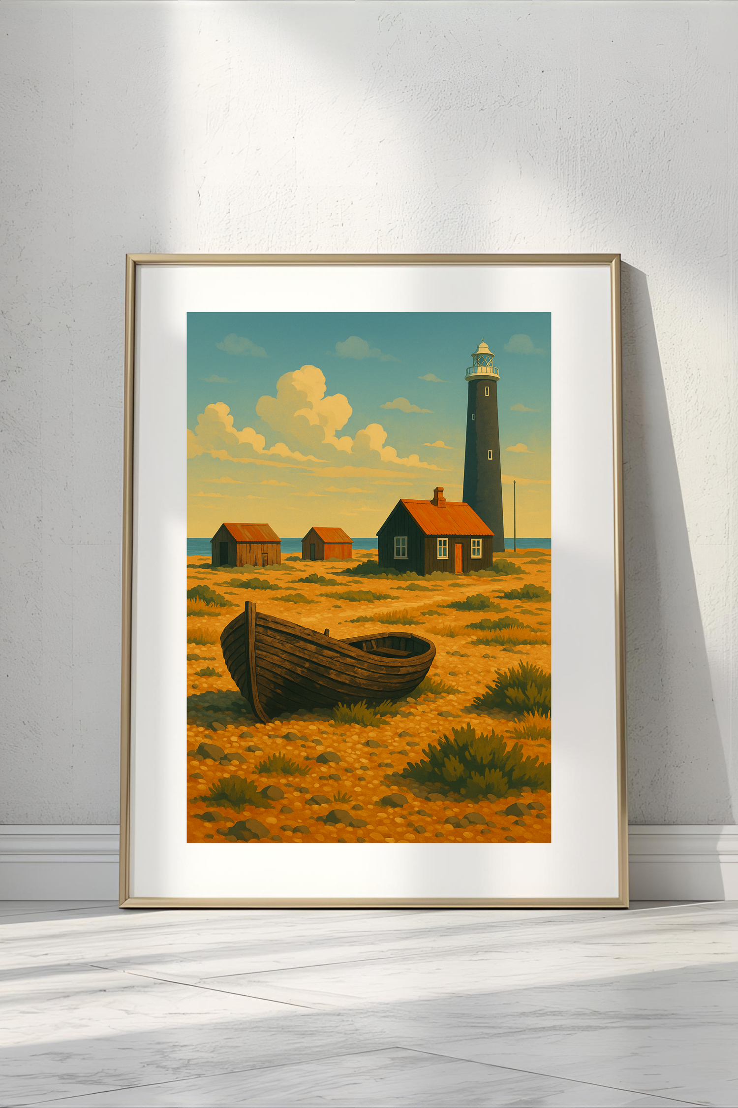Dungeness Kent Beach Watercolor Print - Wall Art England