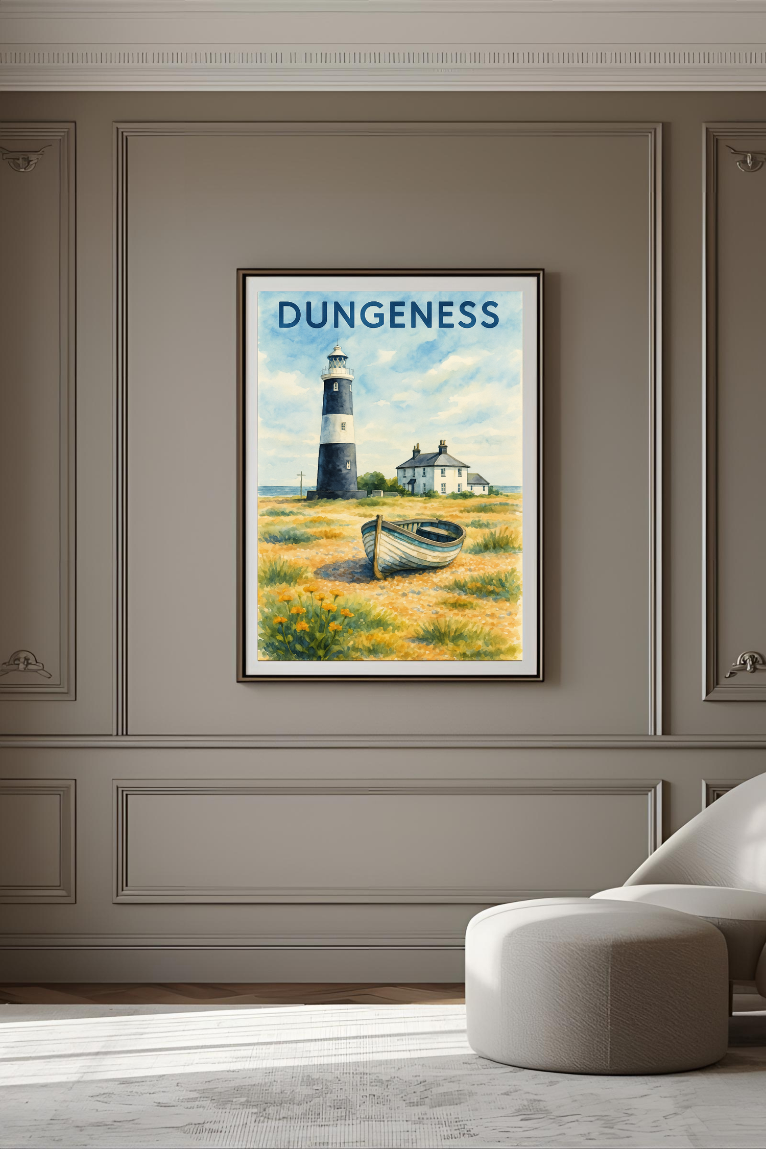 Dungeness Shores: Watercolor Beach Landscape