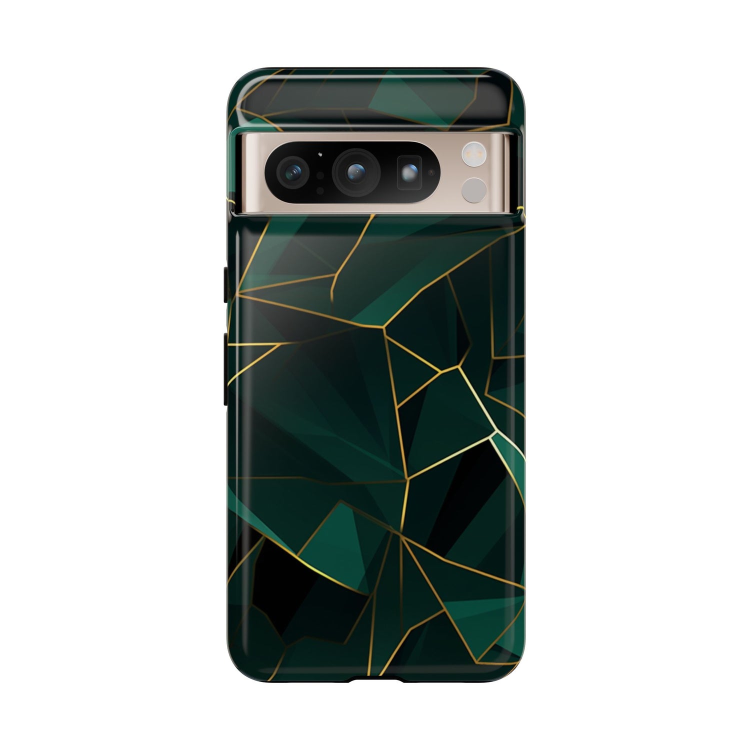 Emerald Veil - Geometric Luxe Phone Case Google Pixel 8 Pro Glossy