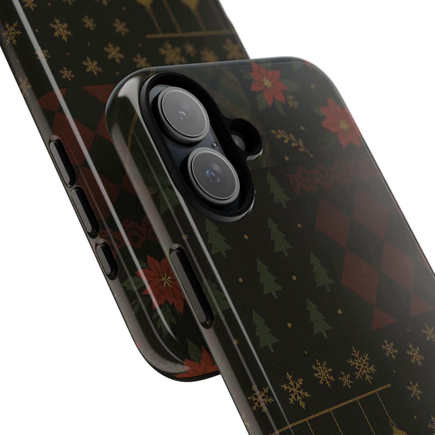 Black Luxury Phone Case for Christmas Festive Season - Tough design