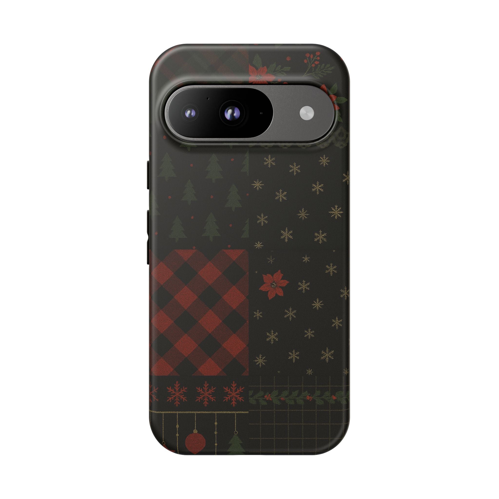 Black Festive Phone Case - Christmas Phone Cover - Tough Design Google Pixel 9 Matte