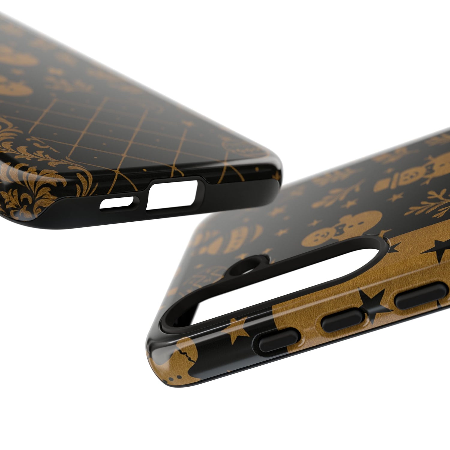 Black Festive Phone Case | Christmas Gift | Holiday Decor | Snowman Design | Tough Cases | Winter Celebration