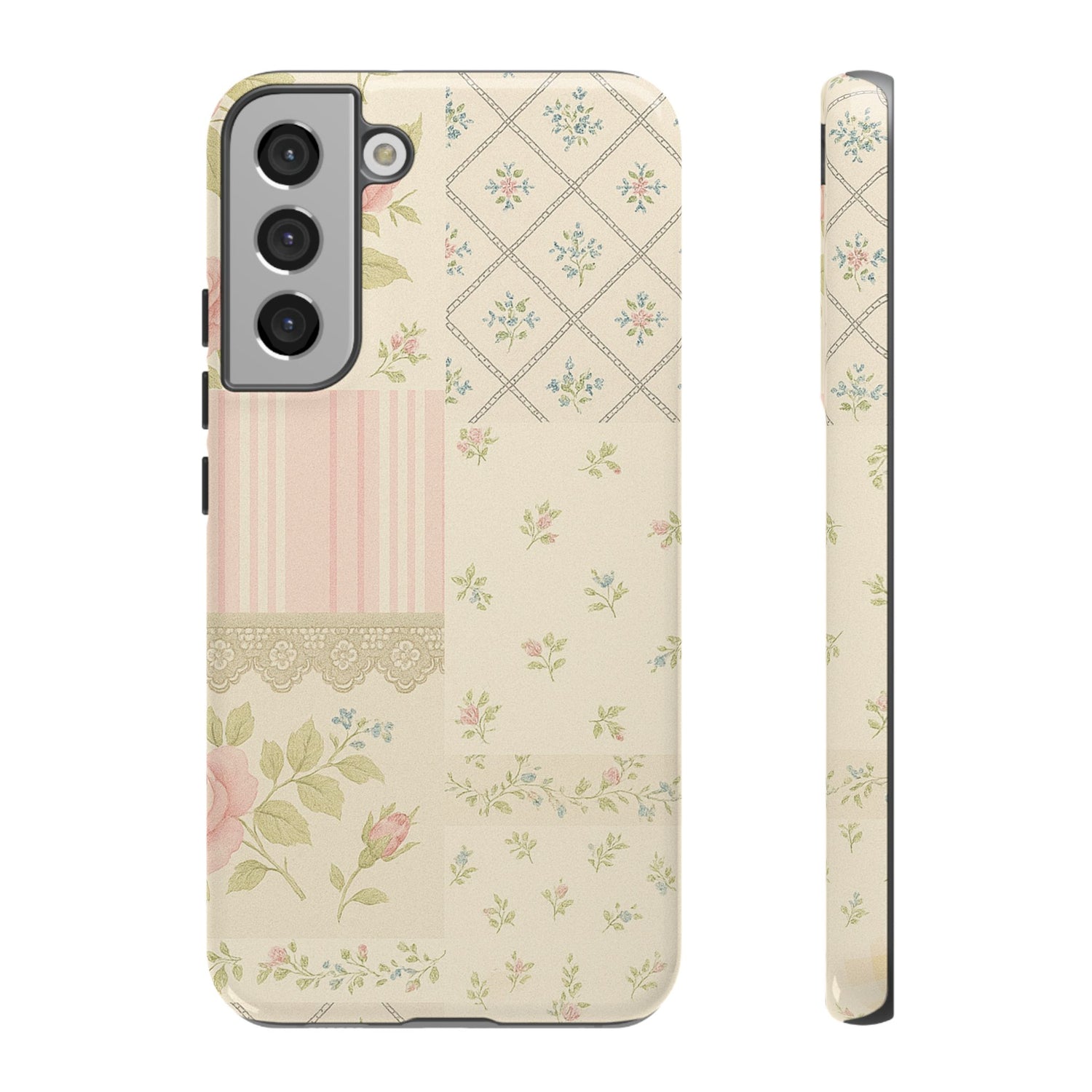 Floral Phone Case, Floral Tough Case, Protective Phone Case, Flower Case, Tough Phone Cover, Floral Tech Accessory Samsung Galaxy S22 Plus Glossy