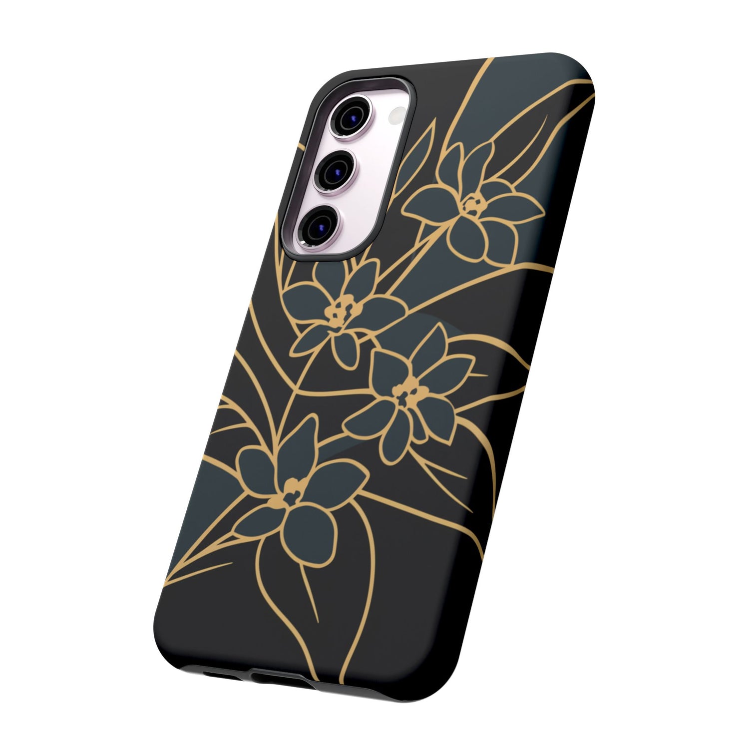 Golden Bloom - Elegant Floral Line Art Phone Case