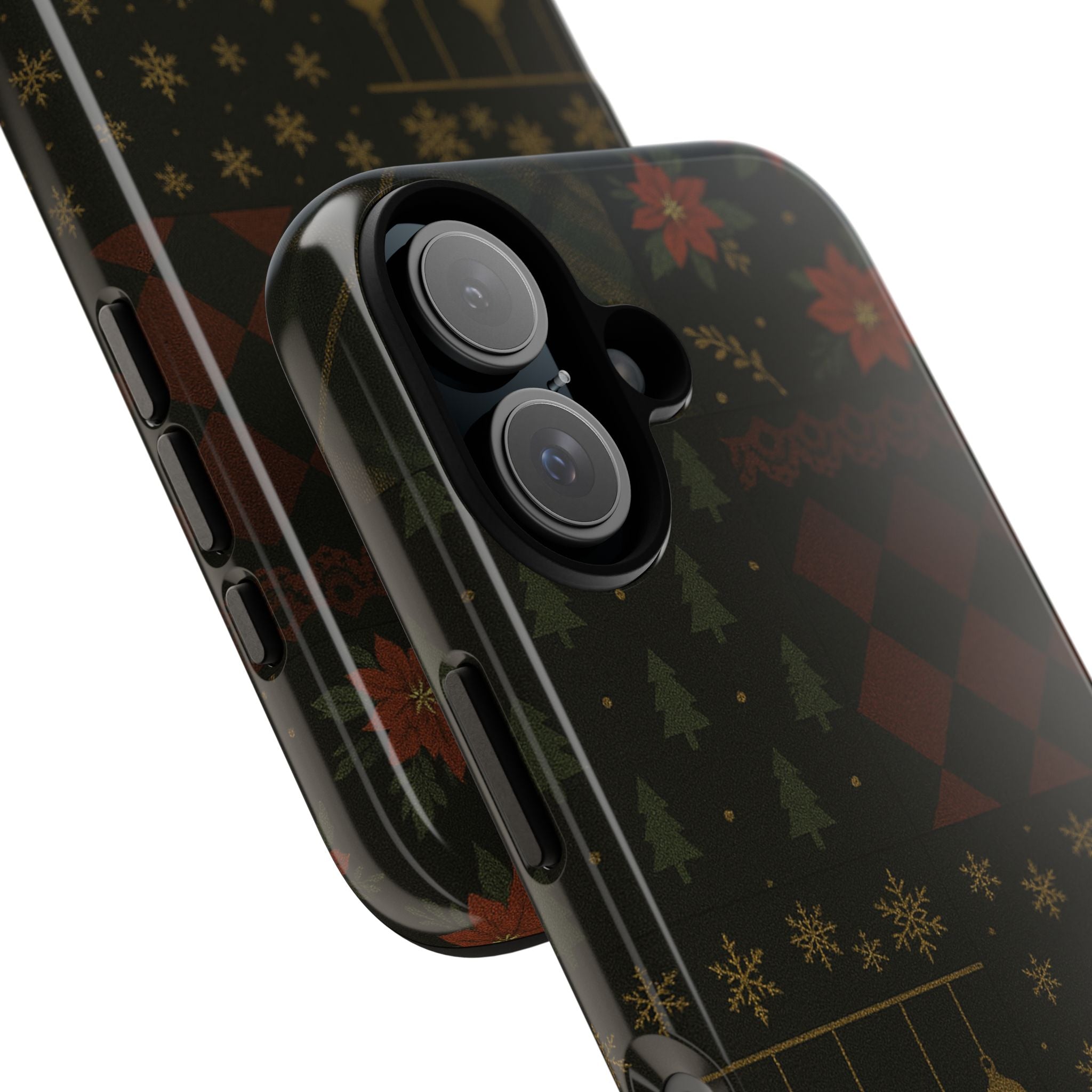 Black Luxury Phone Case for Christmas Festive Season - Tough design