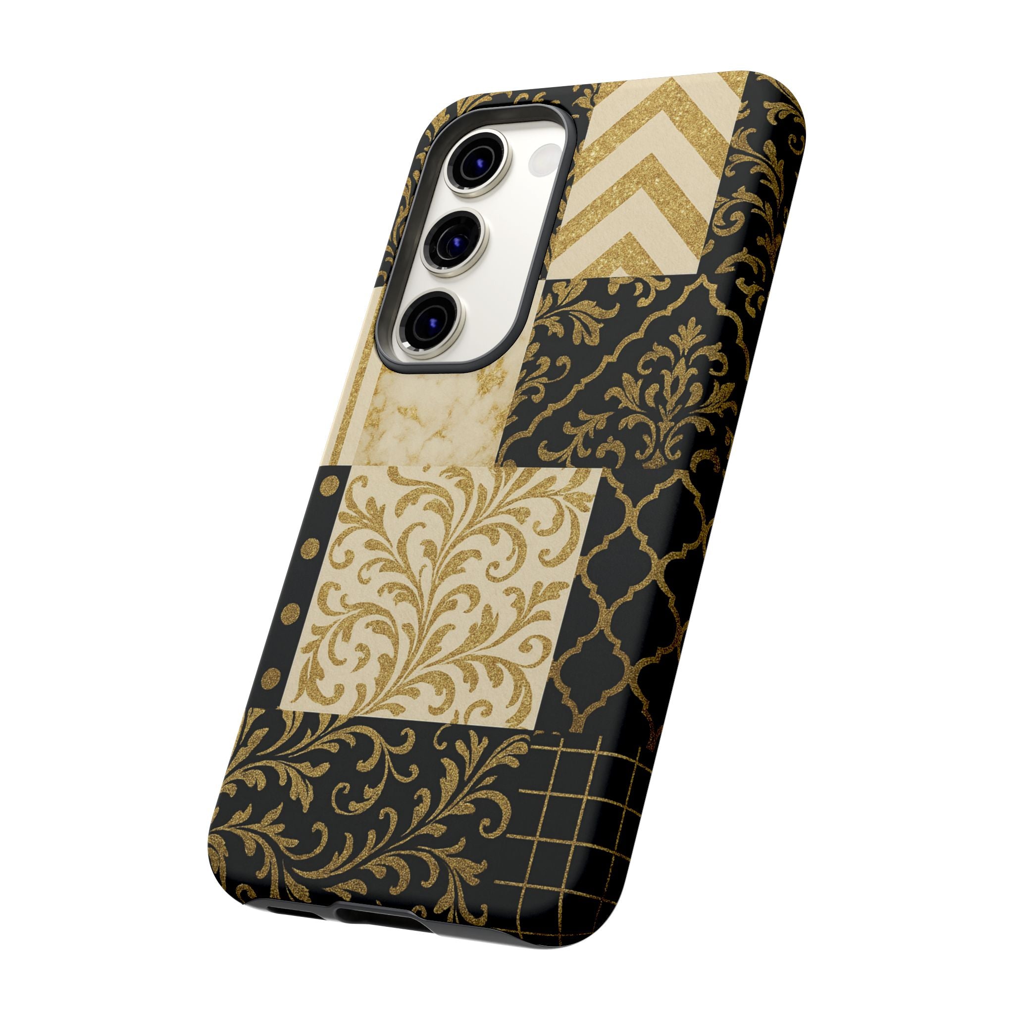 Phone Case, Luxury Black and Gold Festive Design for Christmas Gift, Holiday Decor, Tough Cases, Winter Celebration, Elegant iPhone Cover