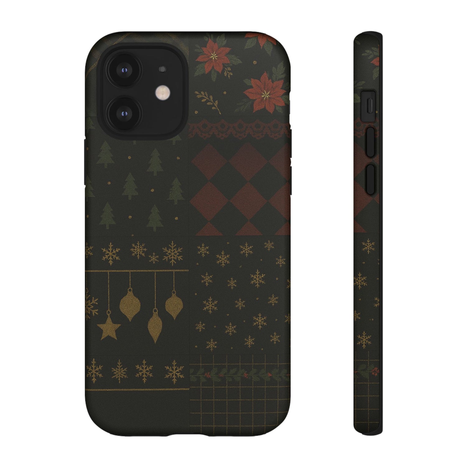 Black Luxury Phone Case for Christmas Festive Season - Tough design iPhone 12 Matte