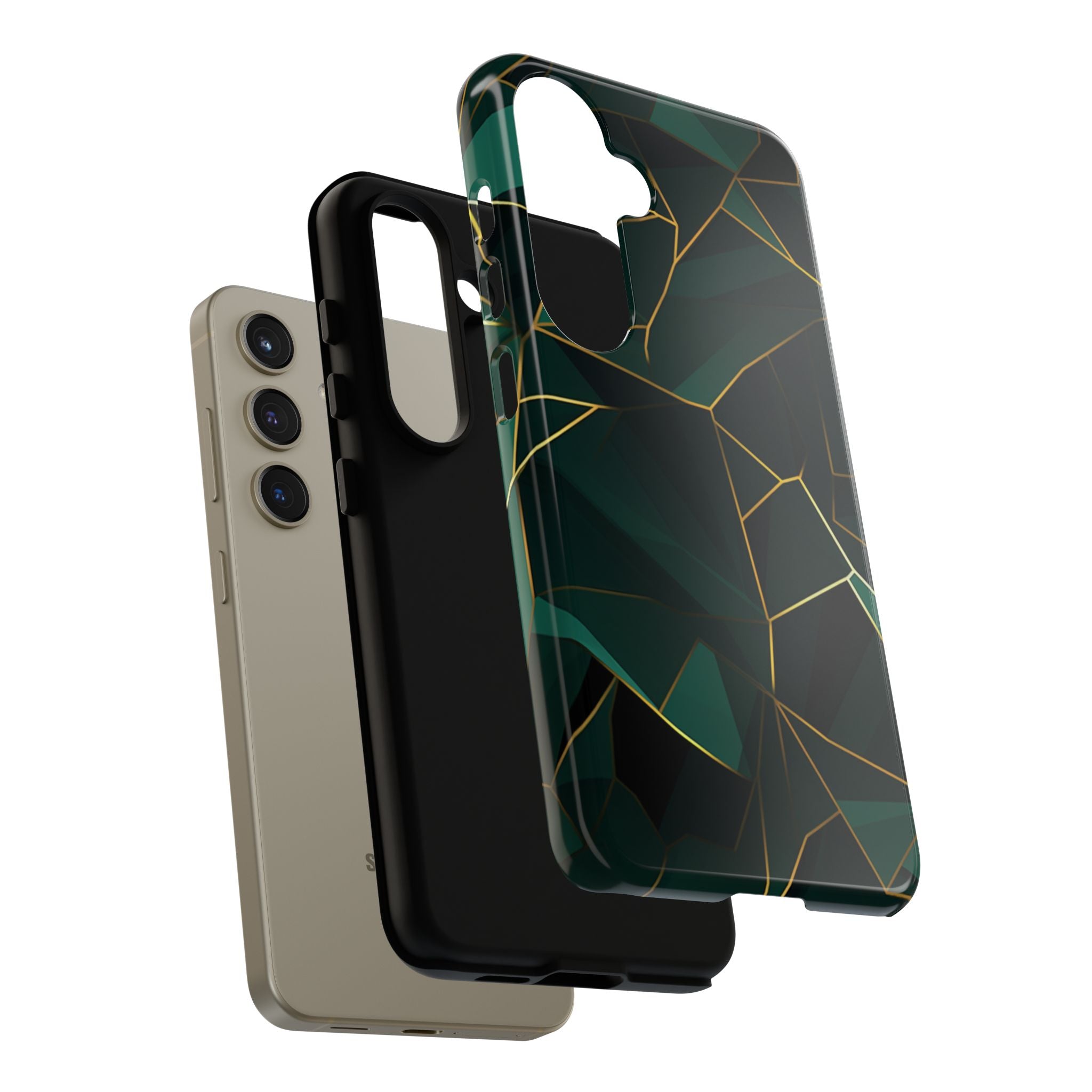 Emerald Veil - Geometric Luxe Phone Case